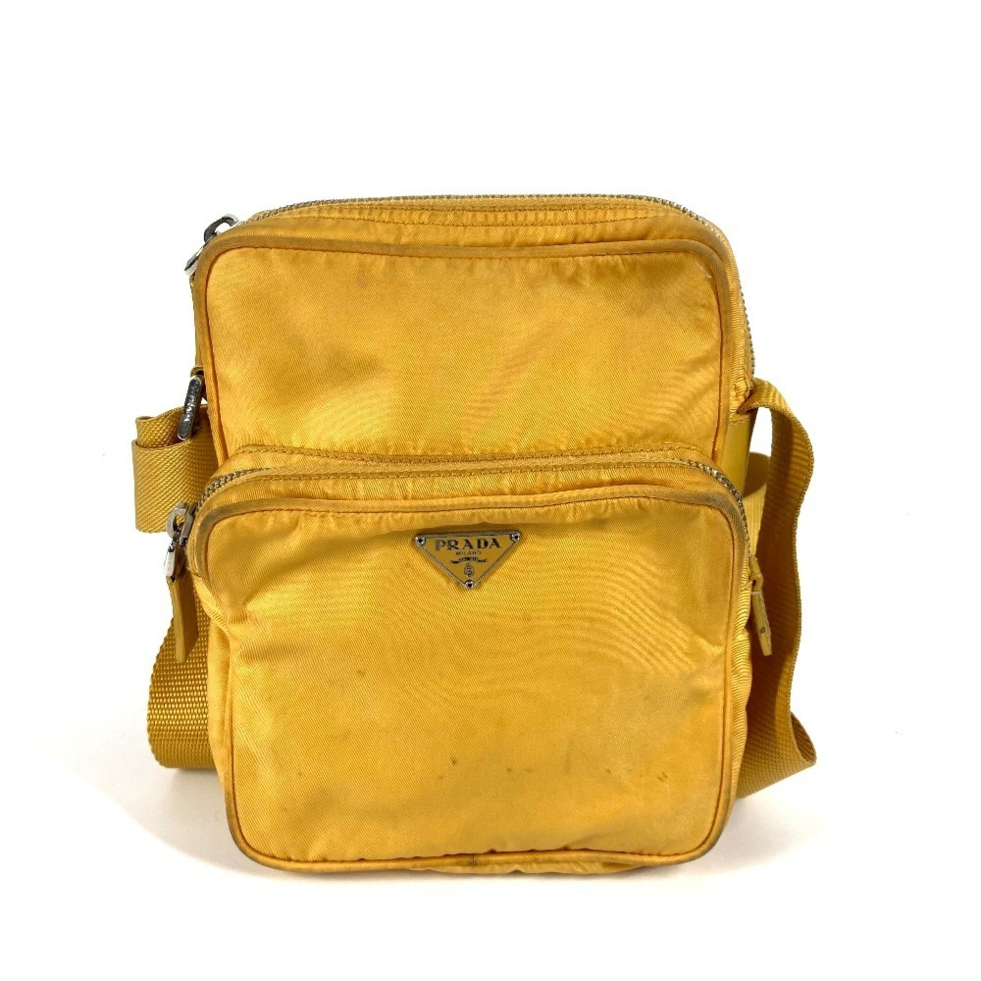 Prada Yellow Nylon Pochette Shoulder Bag (Pre-Owned)