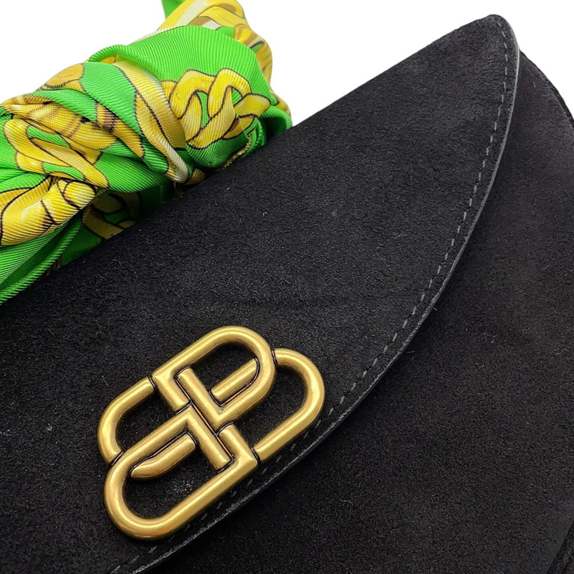 Balenciaga Black Green Suede Handbag (Pre-Owned)