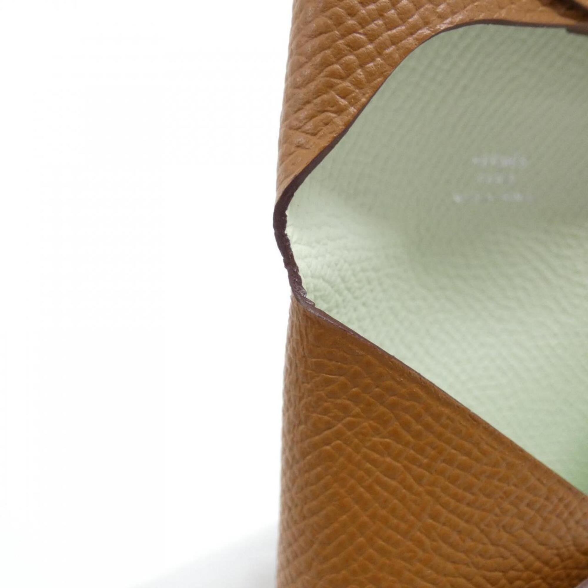 Hermes Gold Brown Epsom Leather Coin Purse/Coin Case (Pre-Owned)