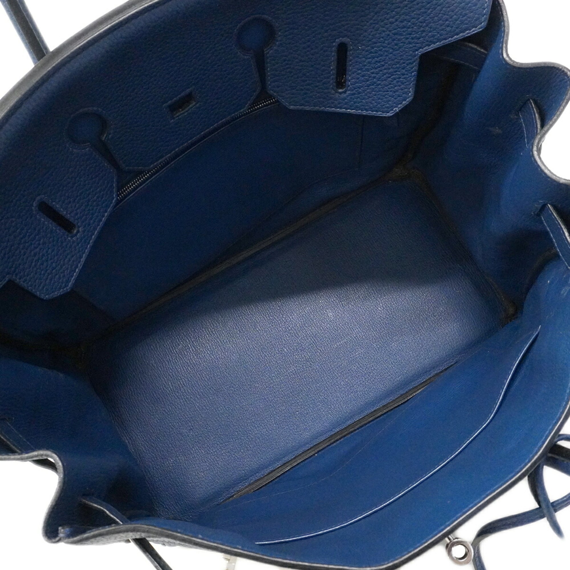 Hermes Blue Togo Leather Handbag (Pre-Owned)