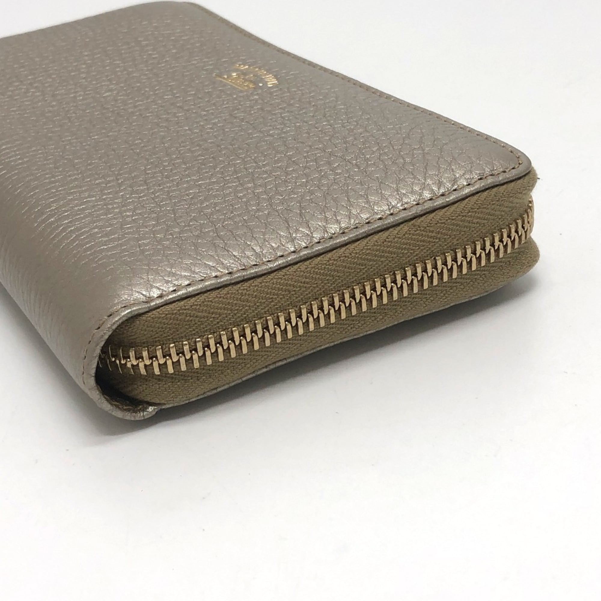 Gucci Champagne Gold Leather Long Wallet (Bi-Fold) (Pre-Owned)