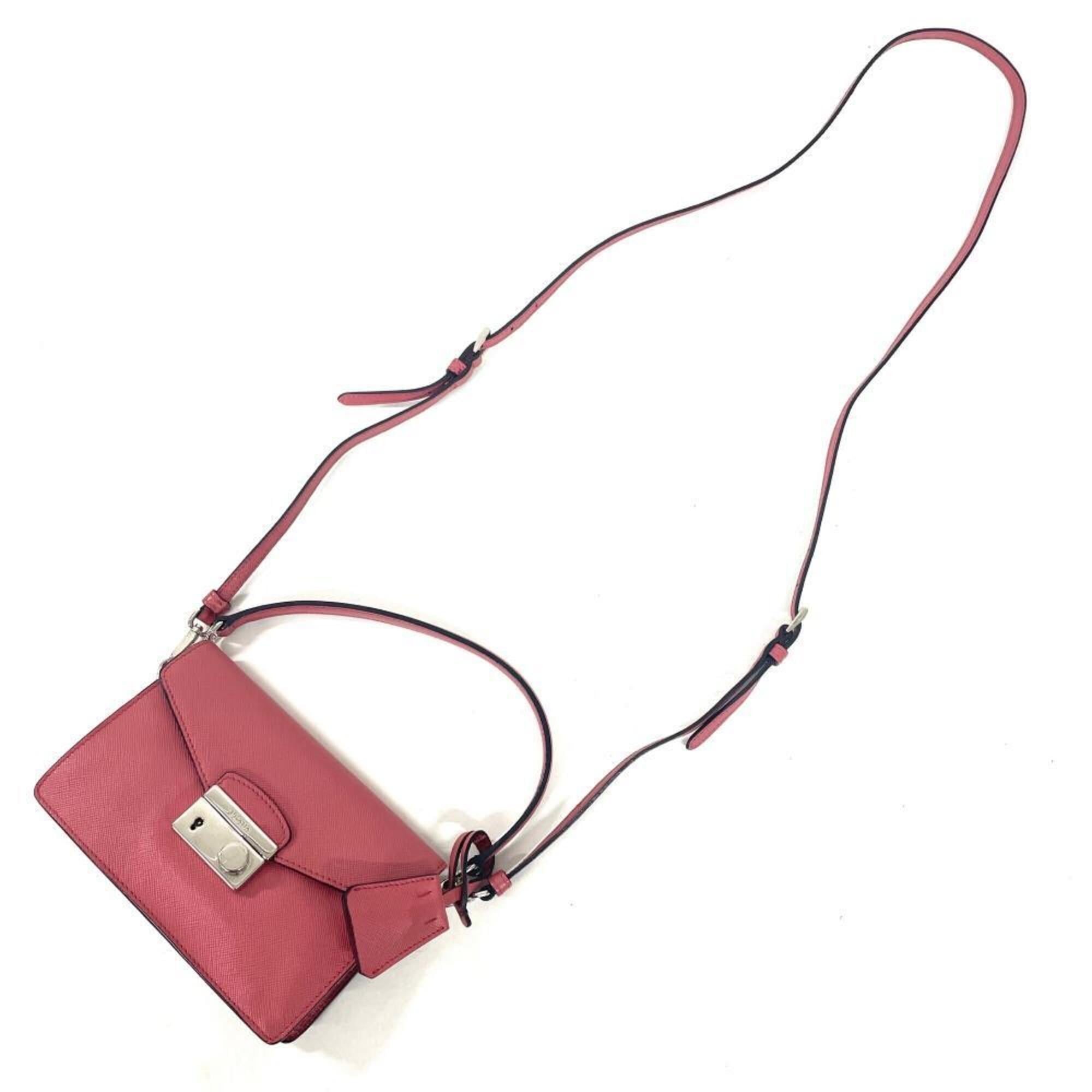 Prada Pink Saffiano Triangle Shoulder Bag (Pre-Owned)