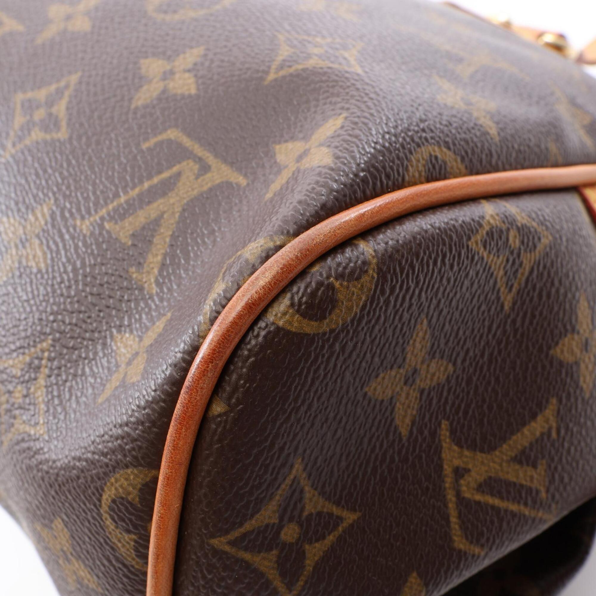 Louis Vuitton Brown Coated Canvas Leather Handbag Shoulder Bag (Pre-Owned)