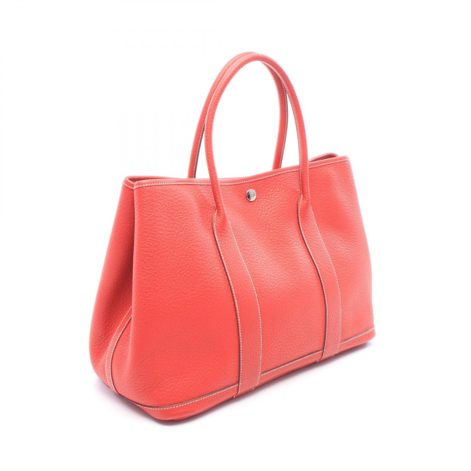Hermes Red Color Rouge Casaque Country Leather Handbag Tote Bag (Pre-Owned)