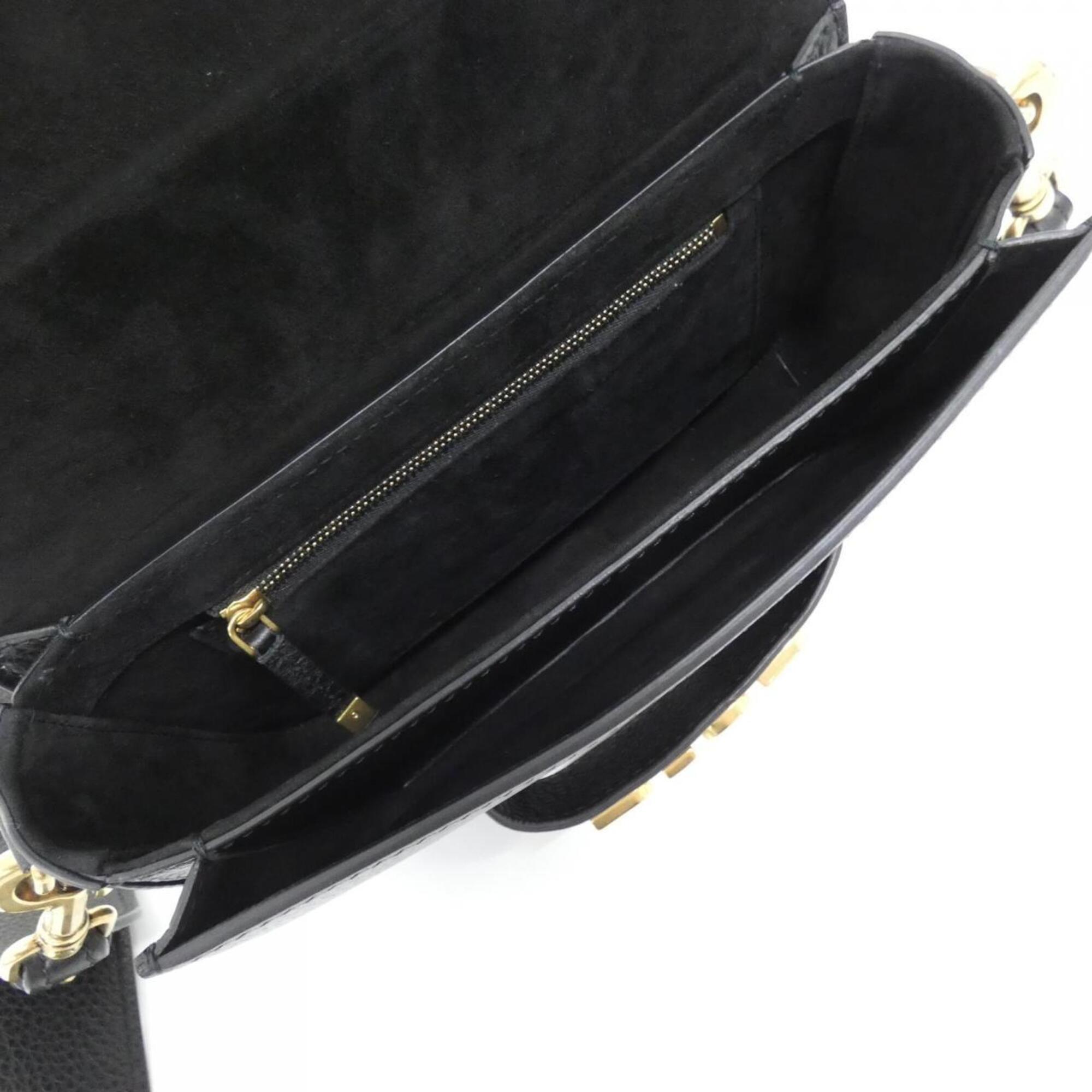 Christian Dior Black Leather Shoulder Bag (Pre-Owned)