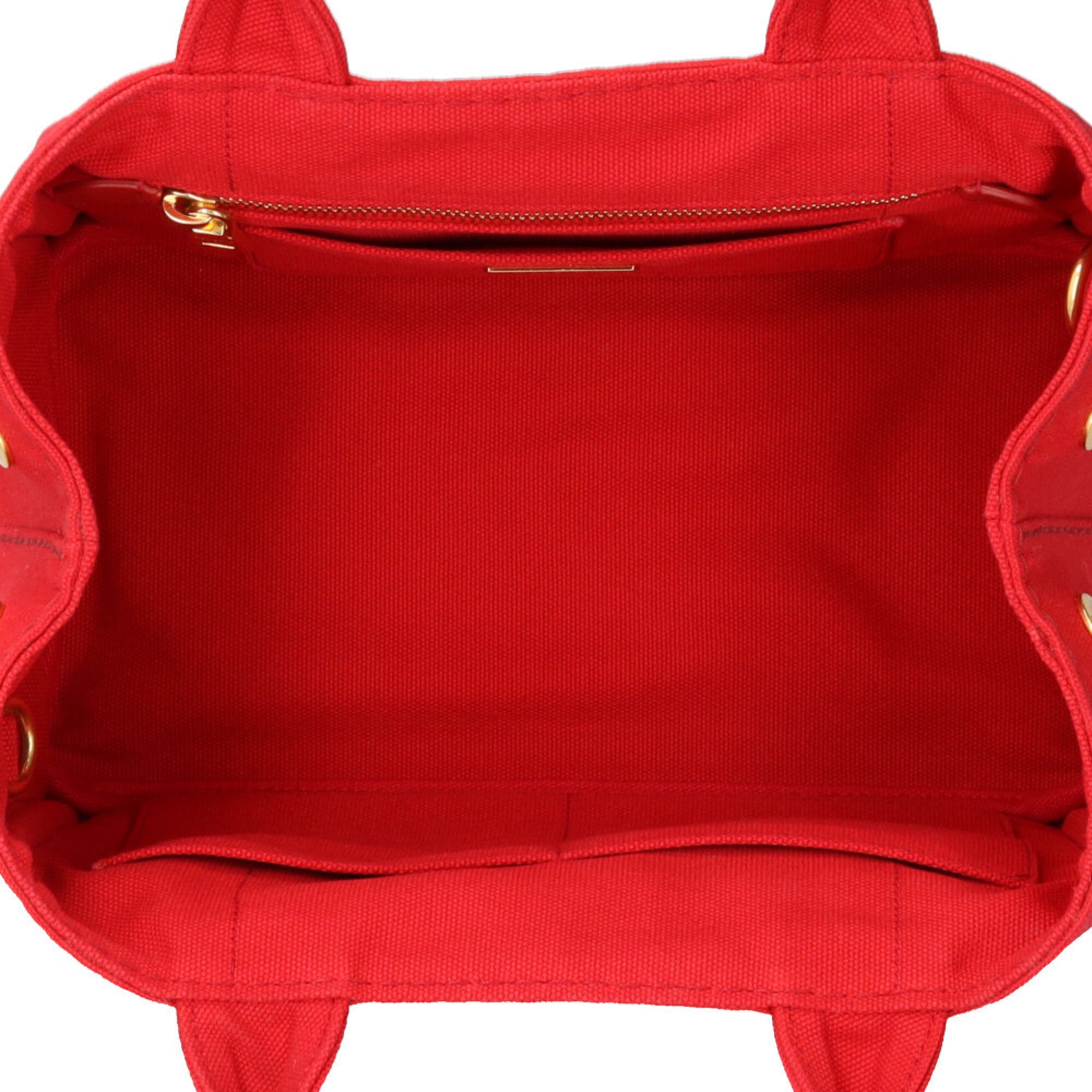 Prada Red Color Canvas Shoulder Bag (Pre-Owned)