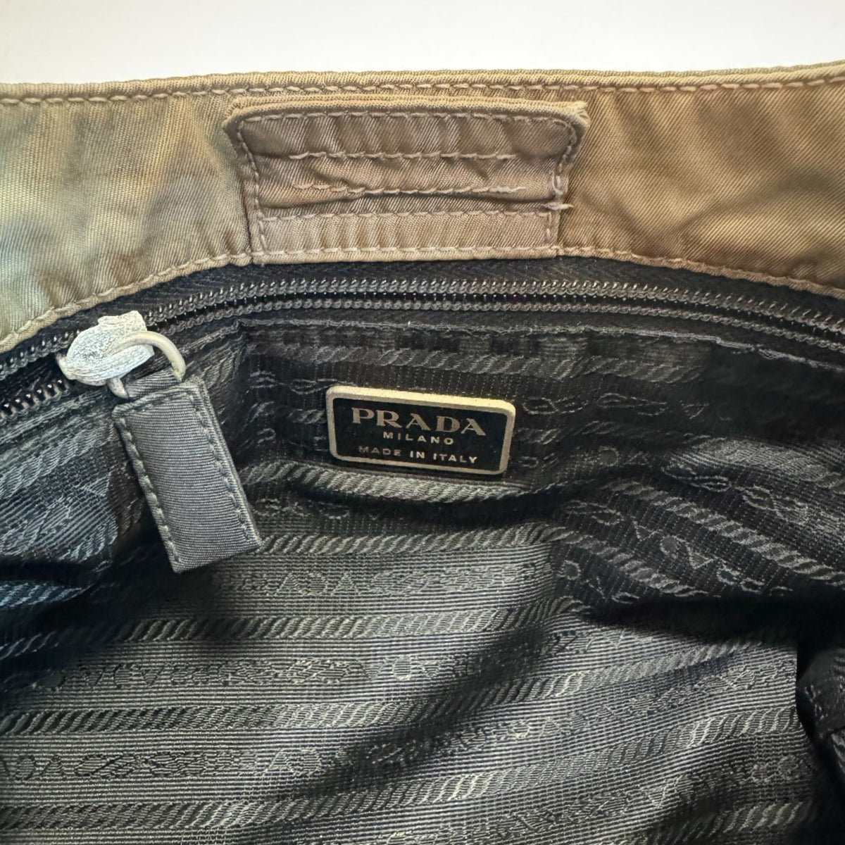 Prada Green Canvas Handbag (Pre-Owned)