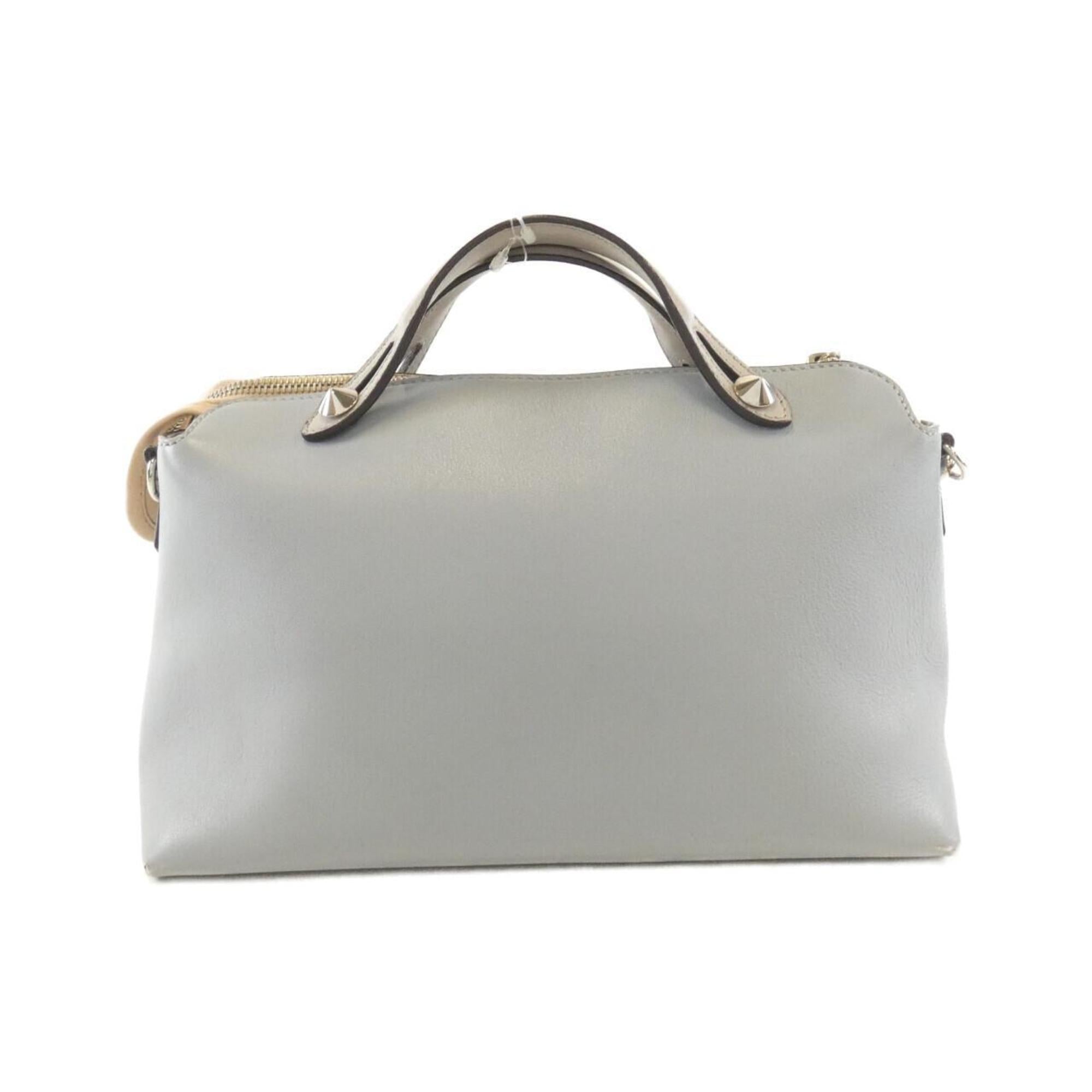 Fendi Beige Light Blue Leather Handbag (Pre-Owned)