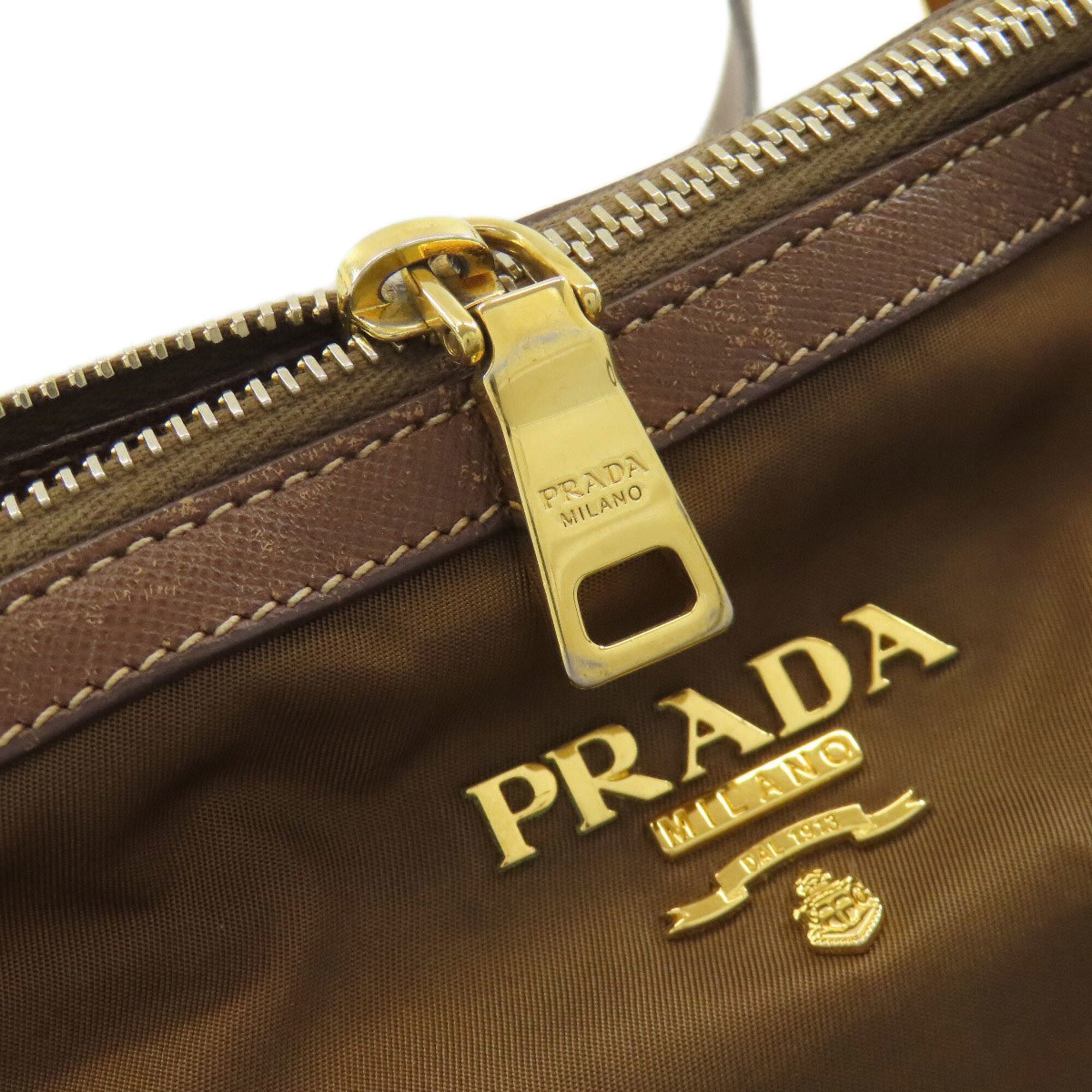 Prada Brown Nylon Handbag (Pre-Owned)