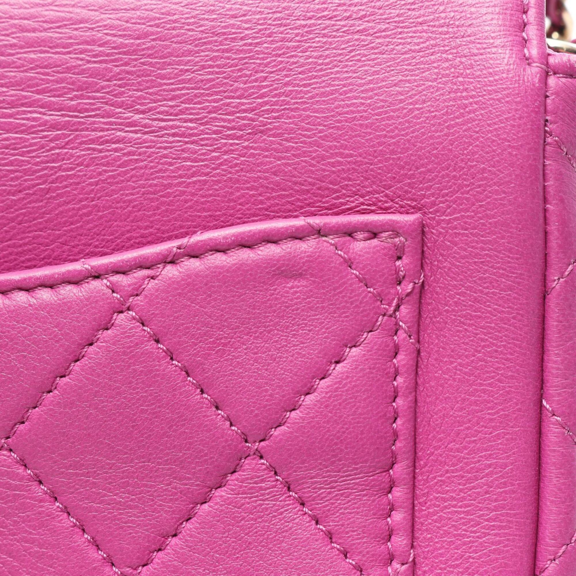 Chanel Purple Leather Handbag Shoulder Bag (Pre-Owned)