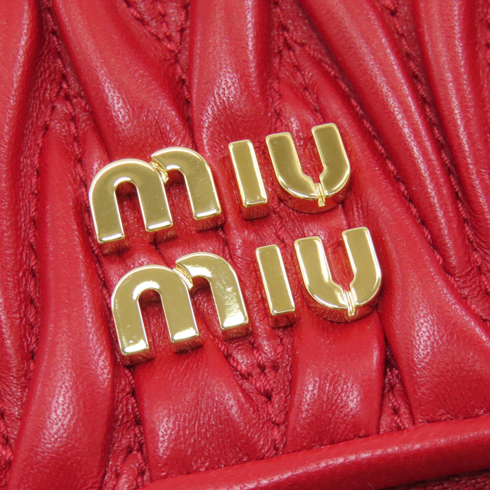 Miu Miu Red Color Leather Pouch (Pre-Owned)