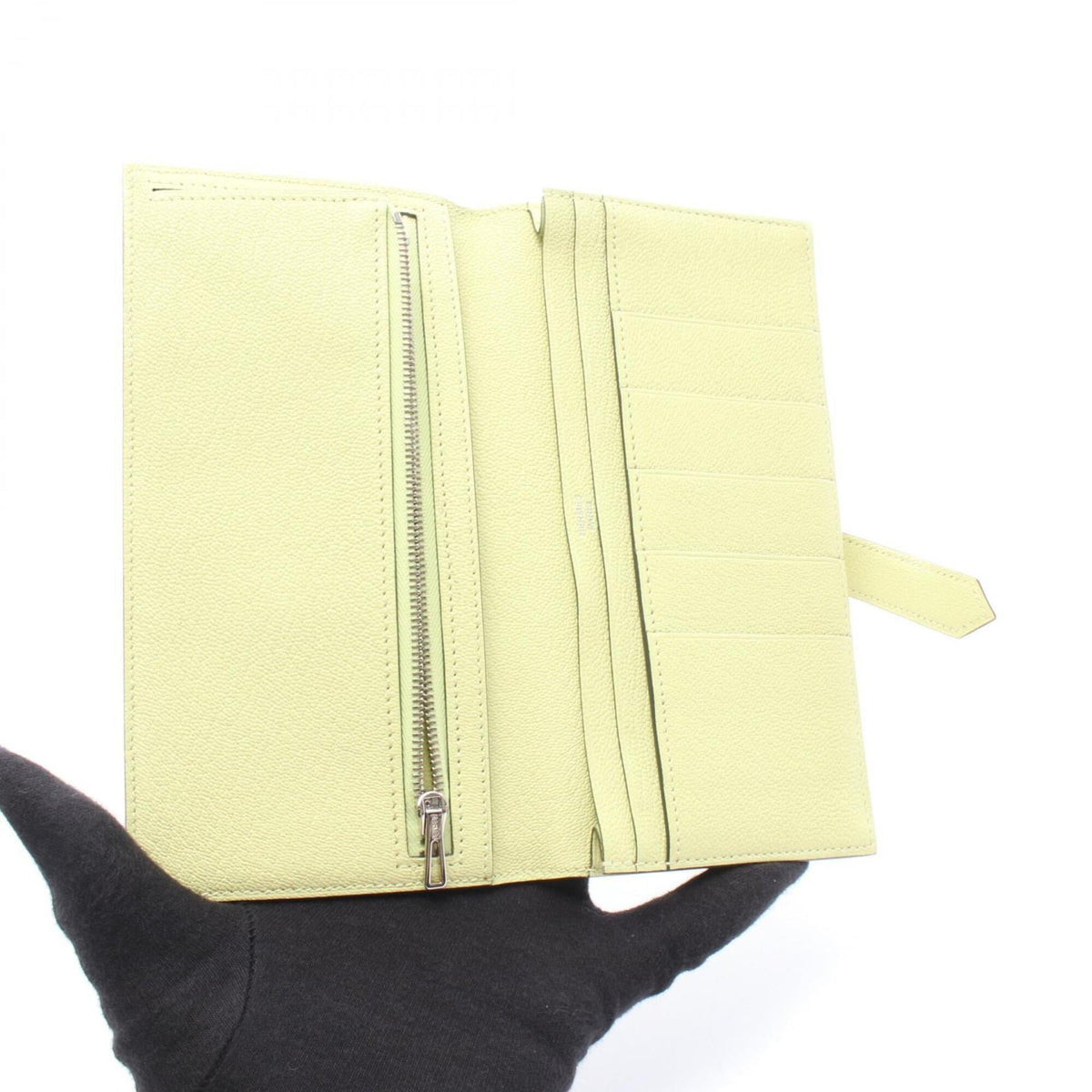 Hermes Yellow Chevre Leather Long Wallet (Bi-Fold) (Pre-Owned)