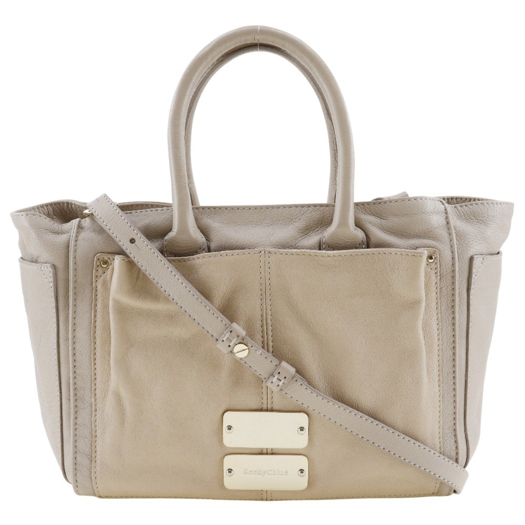 See By Chloé Beige Leather Handbag (Pre-Owned)