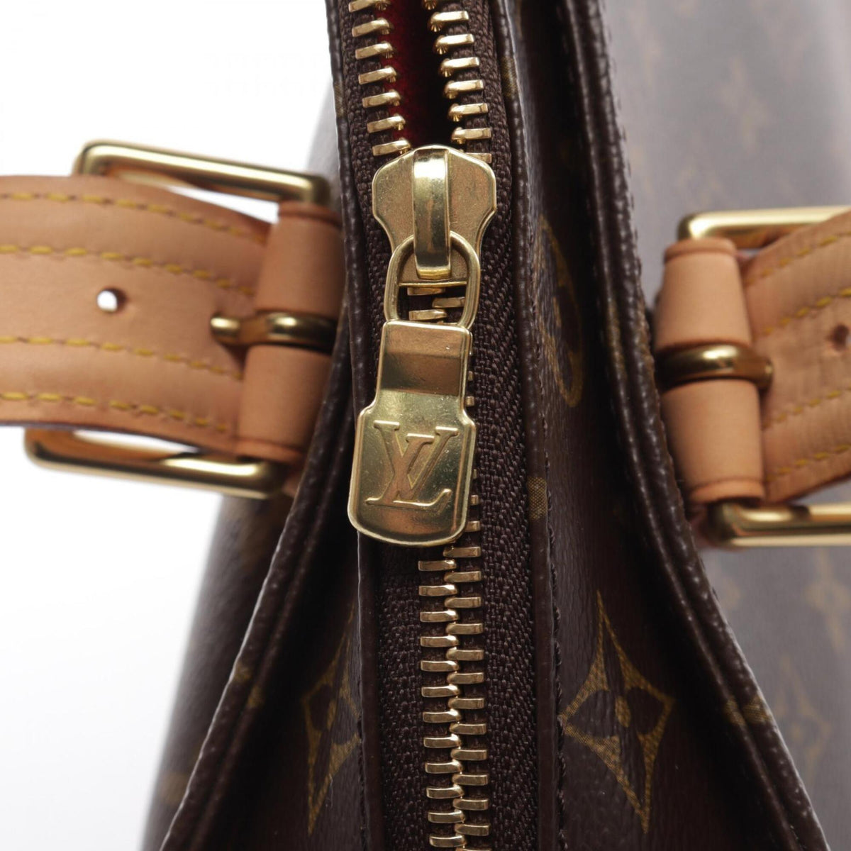 Louis Vuitton Brown Pvc Coated Canvas Leather Handbag (Pre-Owned)