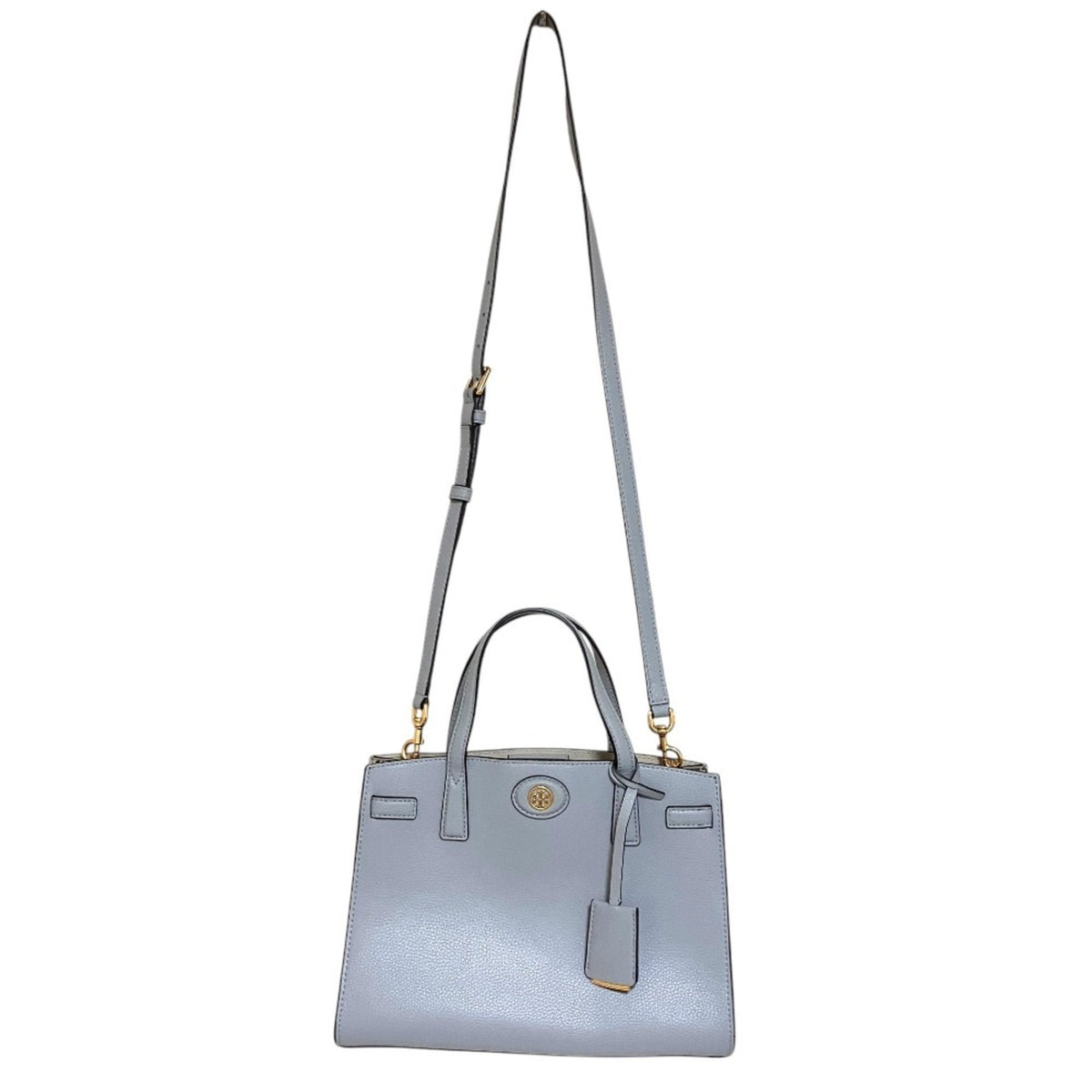 Tory Burch Light Gray Leather Handbag Shoulder Bag (Pre-Owned)