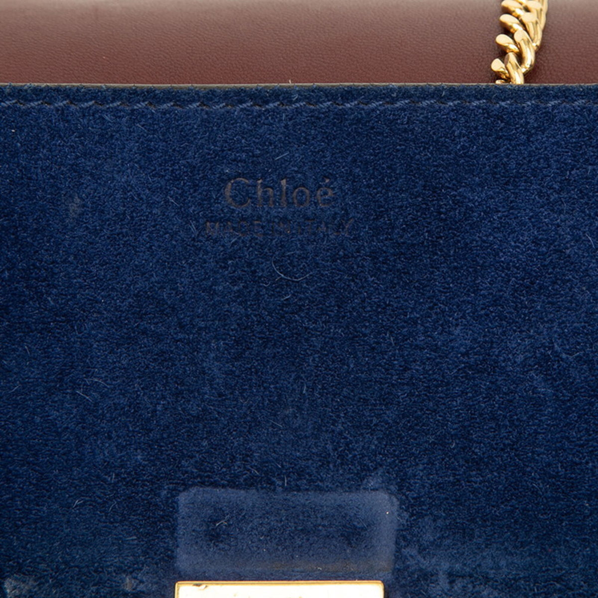 Chloé Drew Blue Brown Suede Leather Shoulder Bag (Pre-Owned)