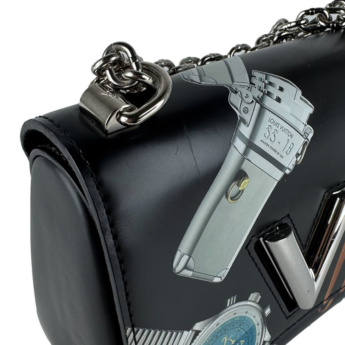 Louis Vuitton Black Multi-Color Leather Shoulder Bag (Pre-Owned)
