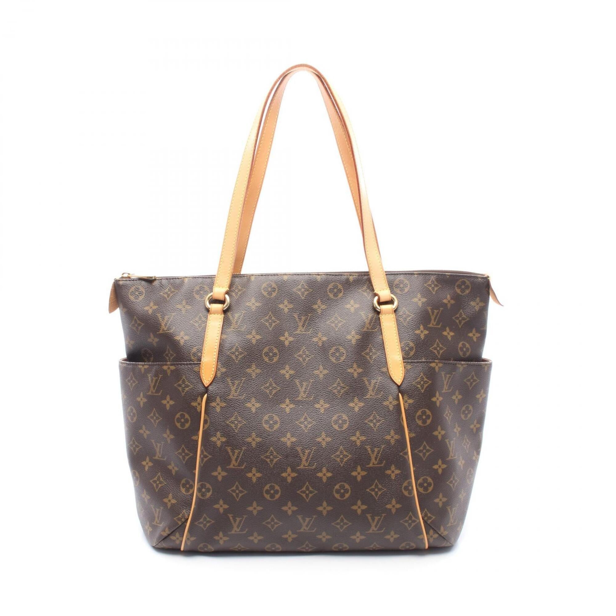 Louis Vuitton Brown Coated Canvas Leather Handbag Tote Bag (Pre-Owned)