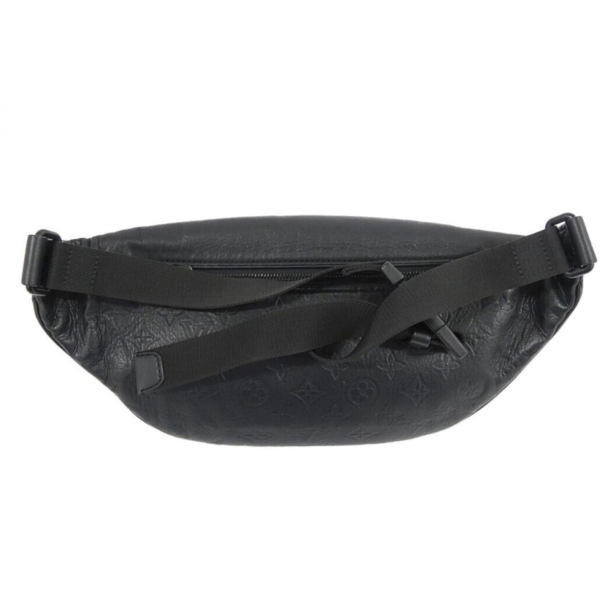 Louis Vuitton Black Leather Fanny Pack Shoulder Bag Sling Bag (Pre-Owned)