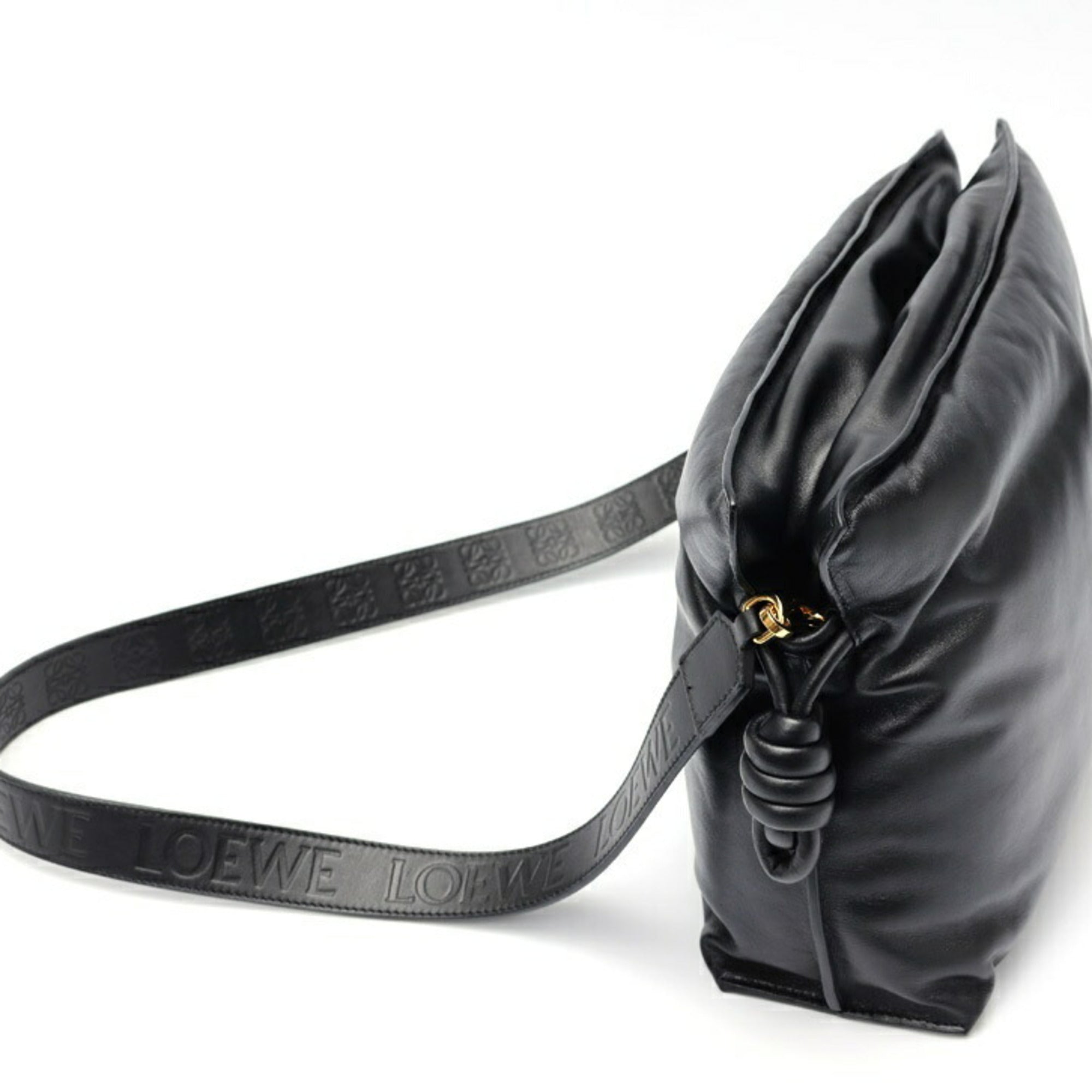 Loewe Flamenco Black Leather Shoulder Bag (Pre-Owned)