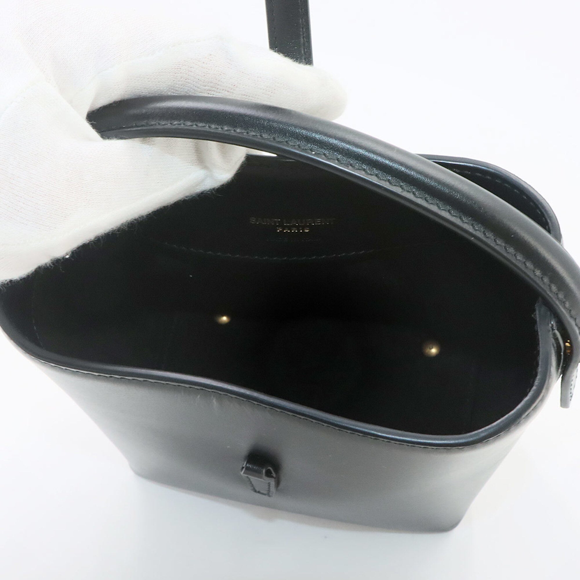 Saint Laurent Black Leather Handbag Shoulder Bag (Pre-Owned)