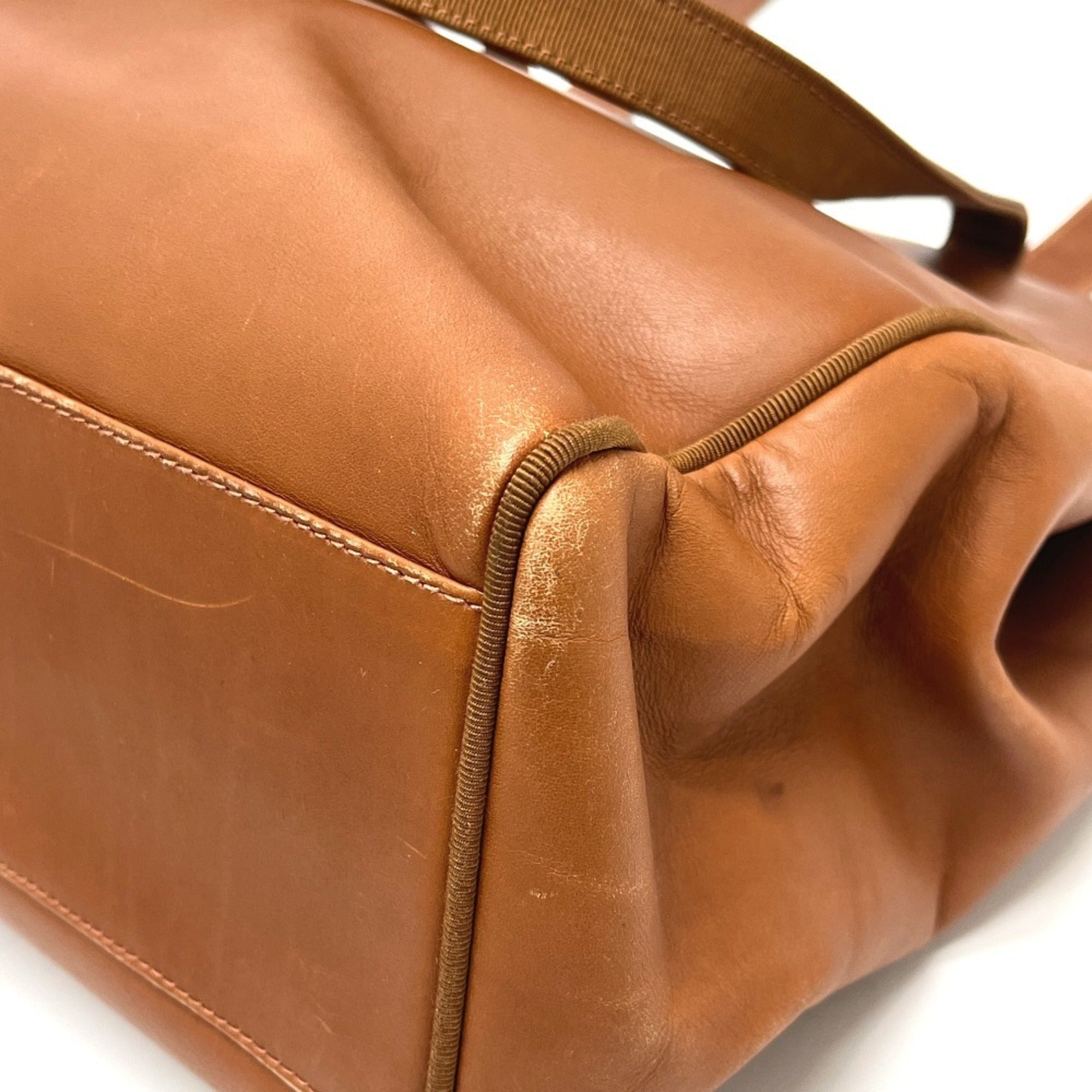 Salvatore Ferragamo Brown Leather Handbag Tote Bag (Pre-Owned)