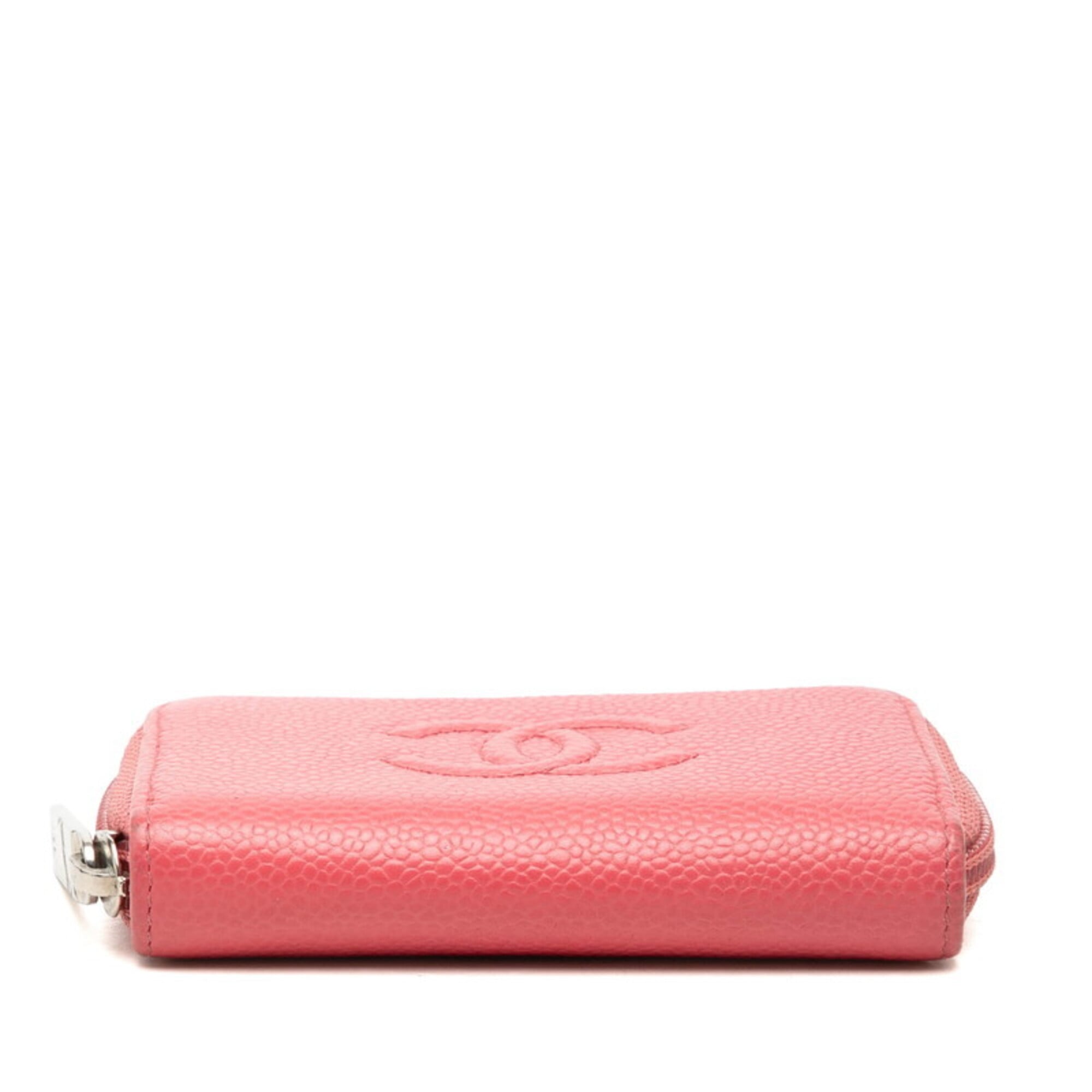 Chanel Pink Grained Calfskin Coin Purse/Coin Case (Pre-Owned)