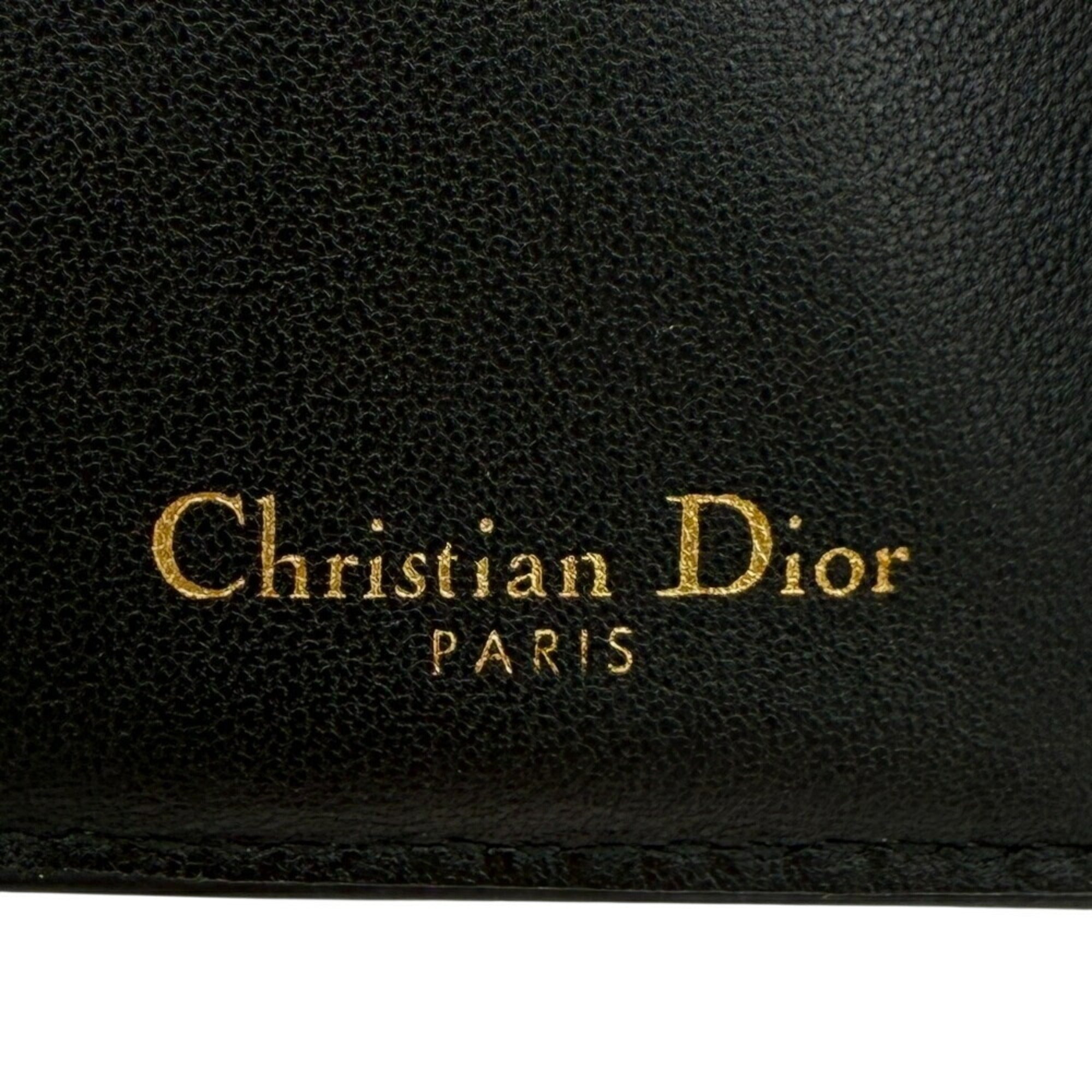 Christian Dior Black Leather Wallet (Tri-Fold) (Pre-Owned)
