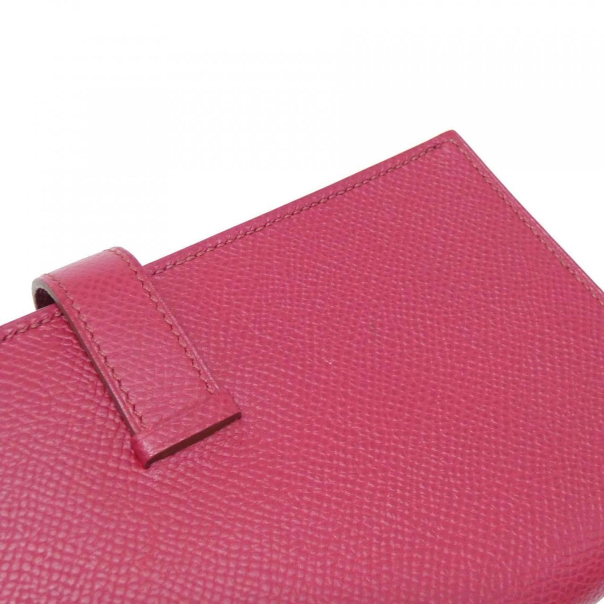 Hermes Bearn Ruby Epsom Leather Long Wallet (Bi-Fold) (Pre-Owned)
