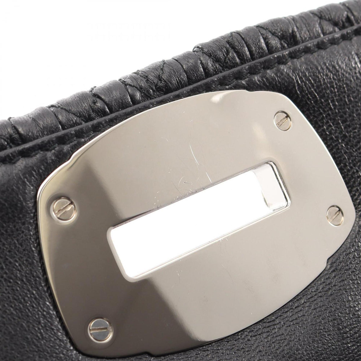 Miu Miu Matelasse Black Leather Handbag Shoulder Bag (Pre-Owned)
