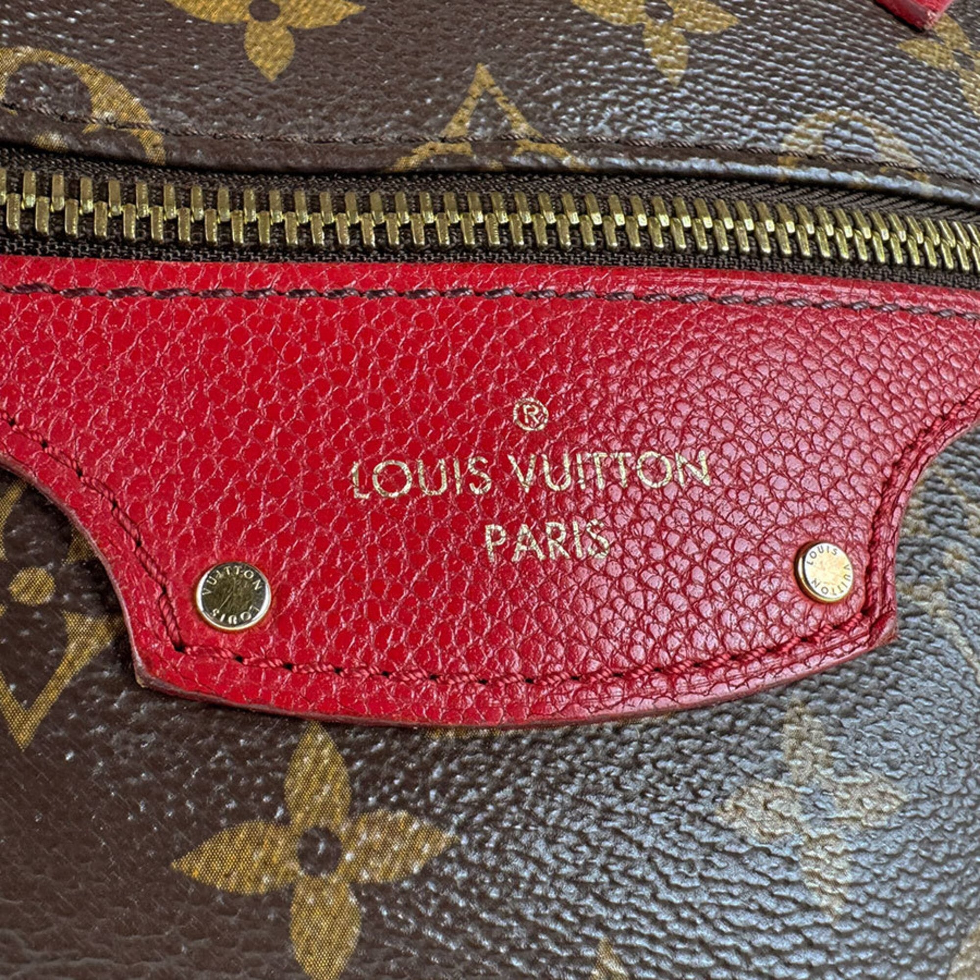 Louis Vuitton Brown Monogram Red Color Monogram Handbag Shoulder Bag (Pre-Owned)