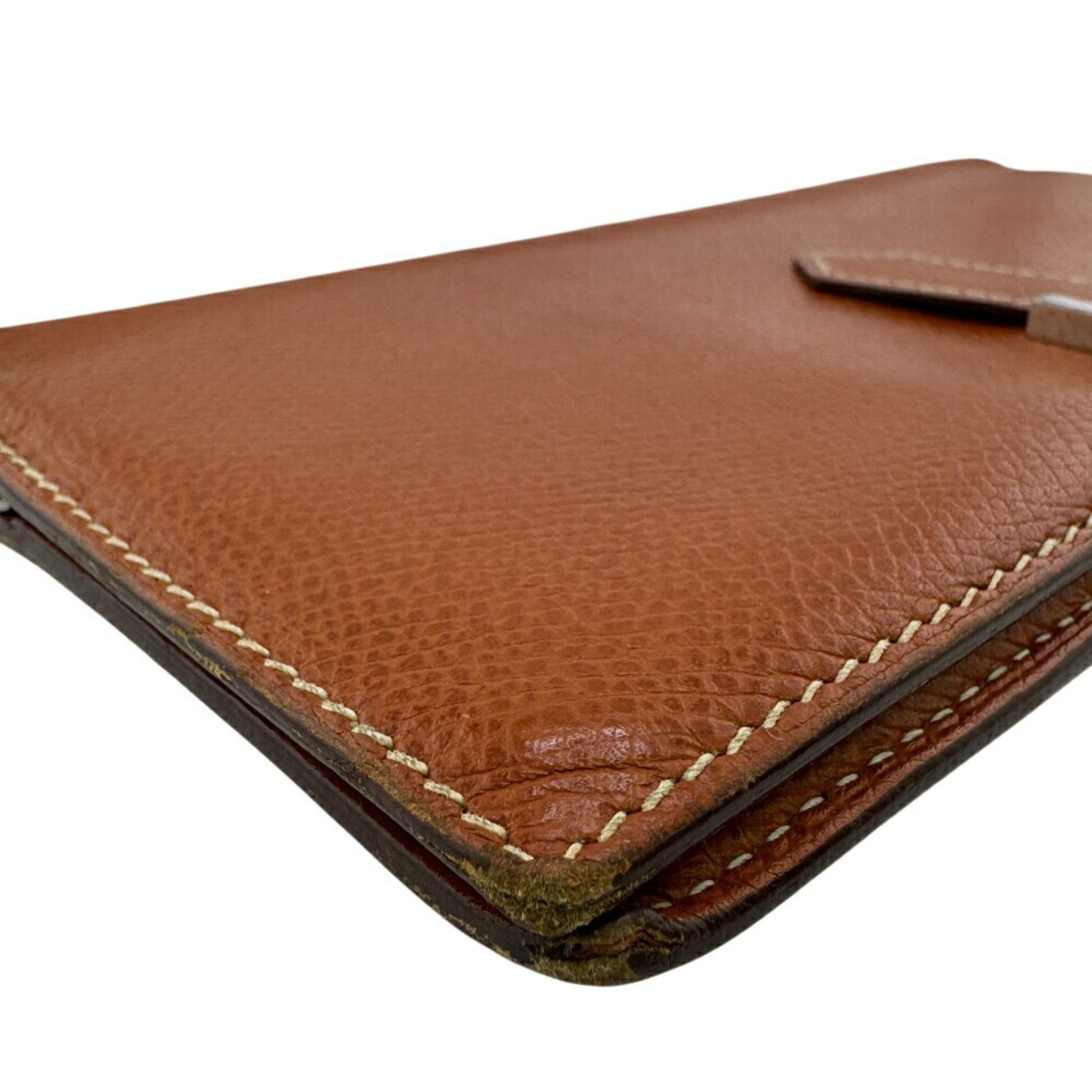 Hermes Brown Leather Long Wallet (Bi-Fold) (Pre-Owned)