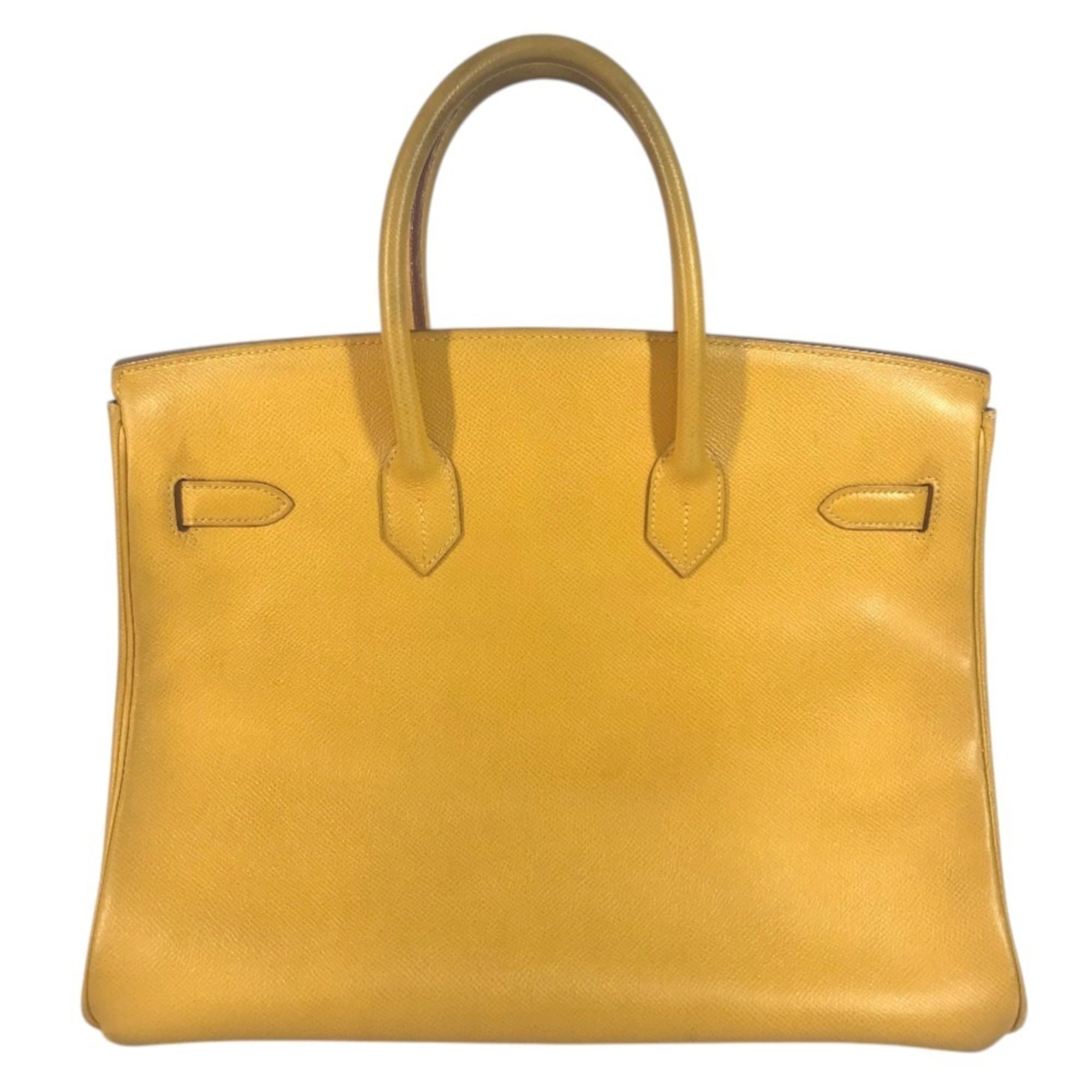 Hermes Jaune Yellow Leather Handbag Tote Bag (Pre-Owned)