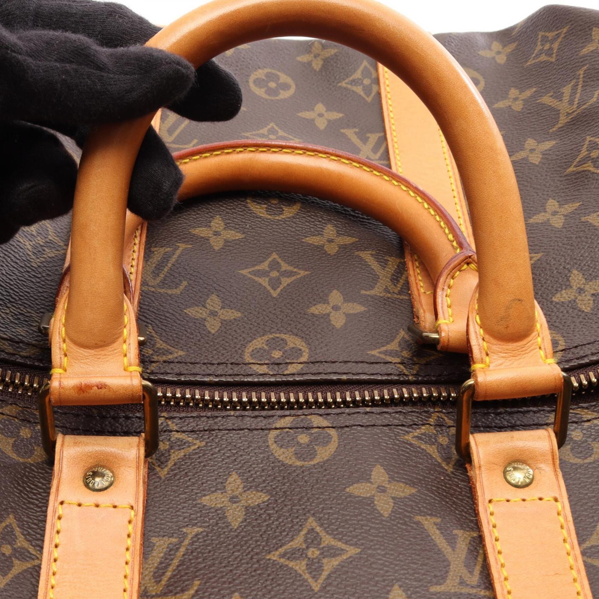 Louis Vuitton Brown Coated Canvas Pvc Leather Boston Bag Handbag (Pre-Owned)