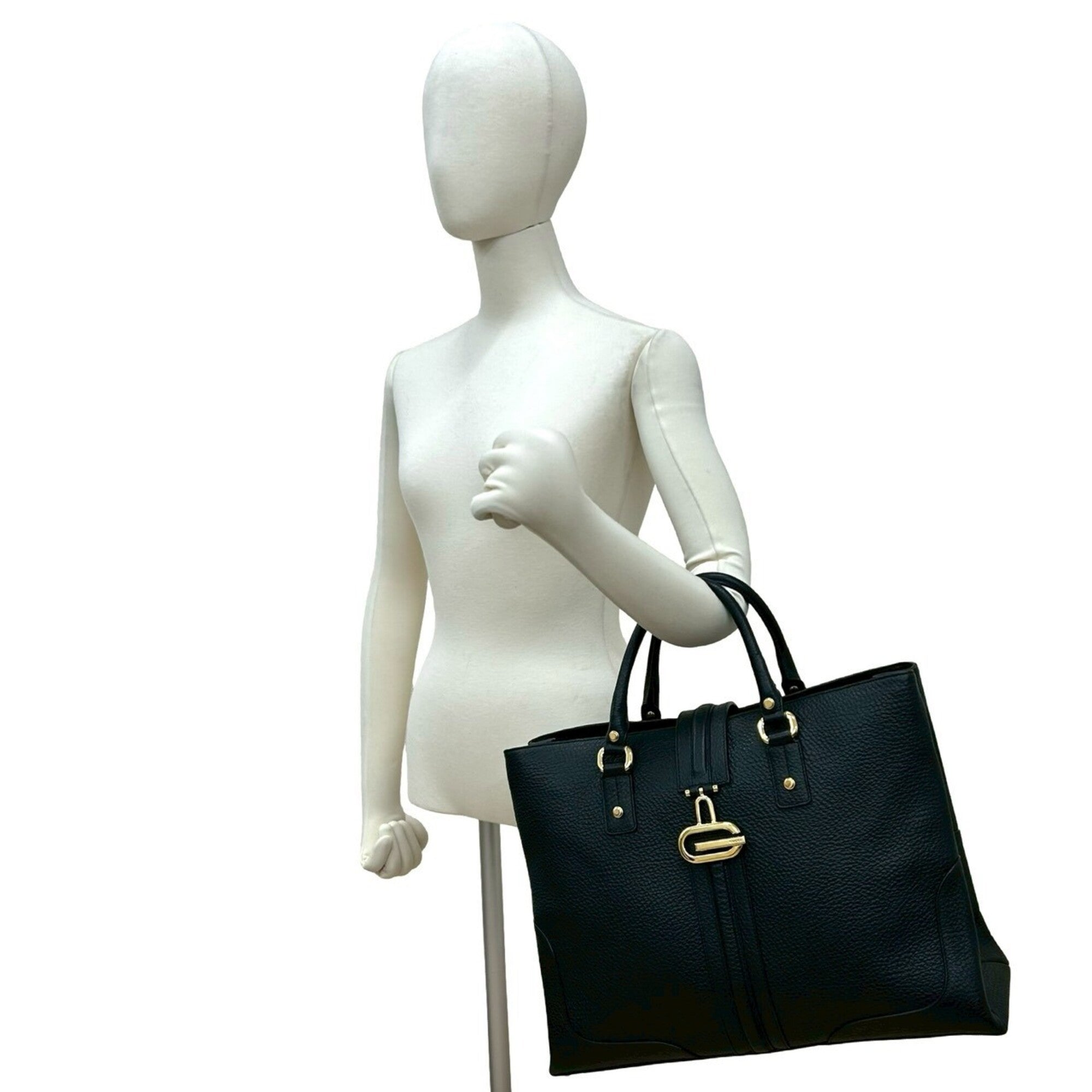 Gucci Black Leather Handbag Tote Bag (Pre-Owned)