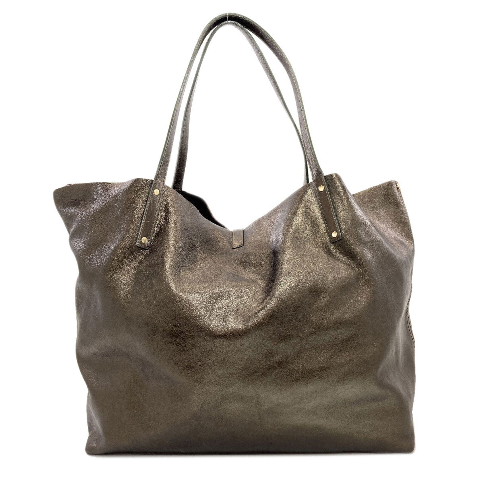 Tiffany Bronze Leather Pouch Tote Bag (Pre-Owned)