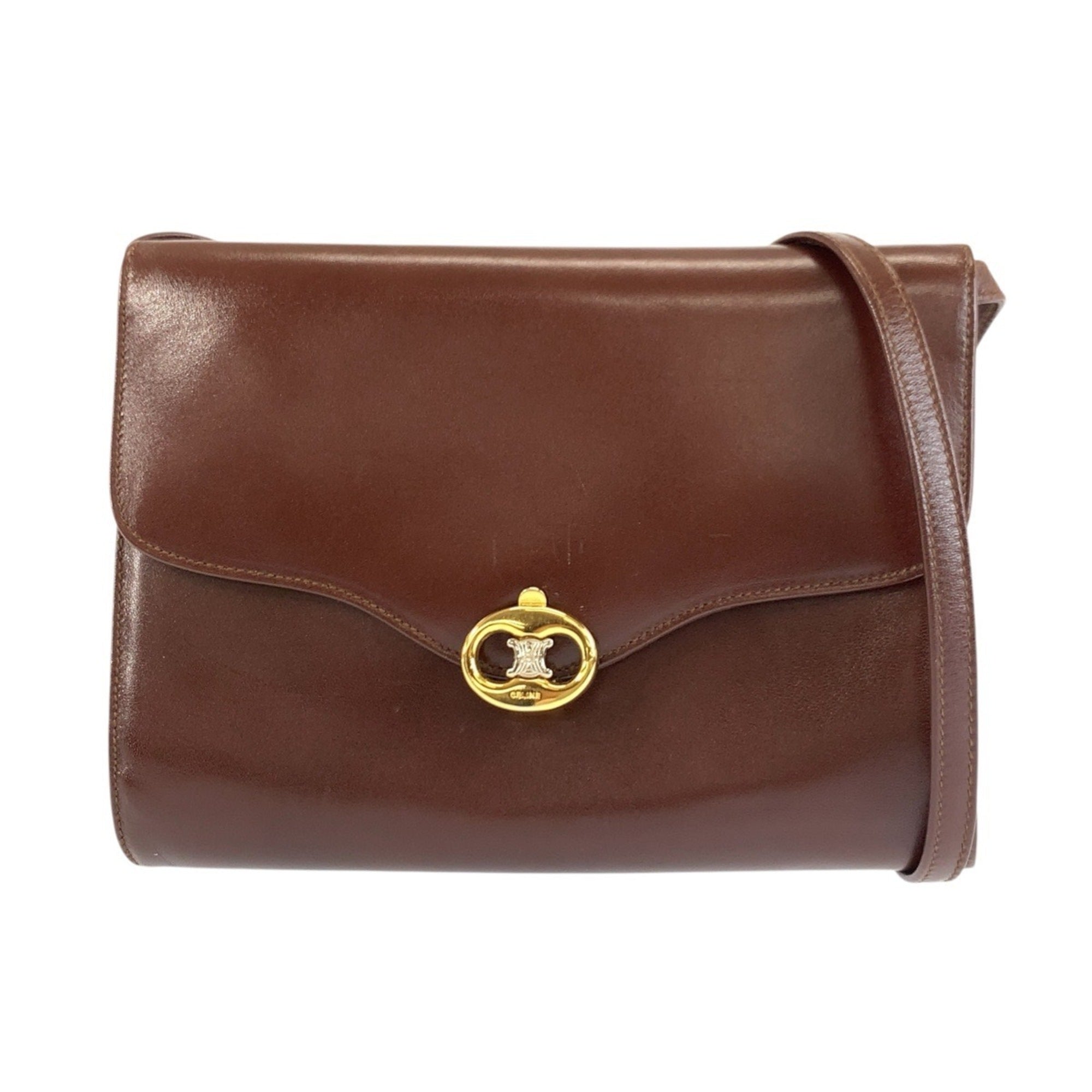 Celine Brown Leather Pochette Shoulder Bag (Pre-Owned)