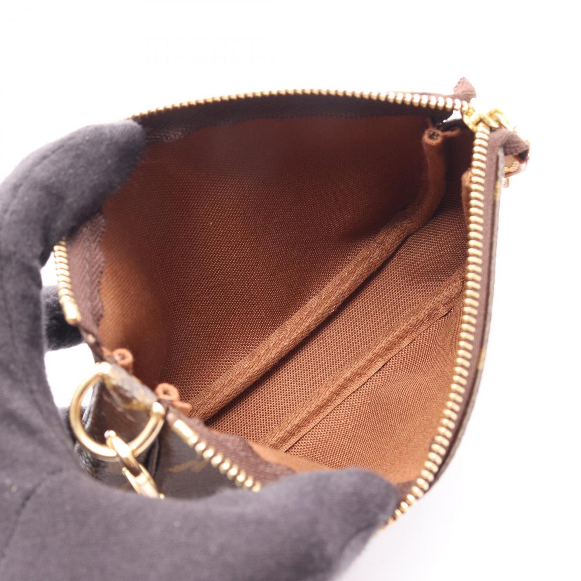 Louis Vuitton Brown Coated Canvas Leather Handbag Pochette (Pre-Owned)