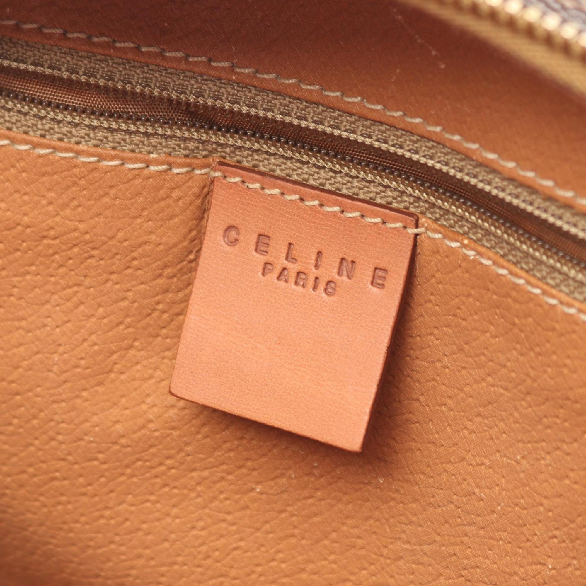 Celine Brown Coated Canvas Leather Handbag (Pre-Owned)