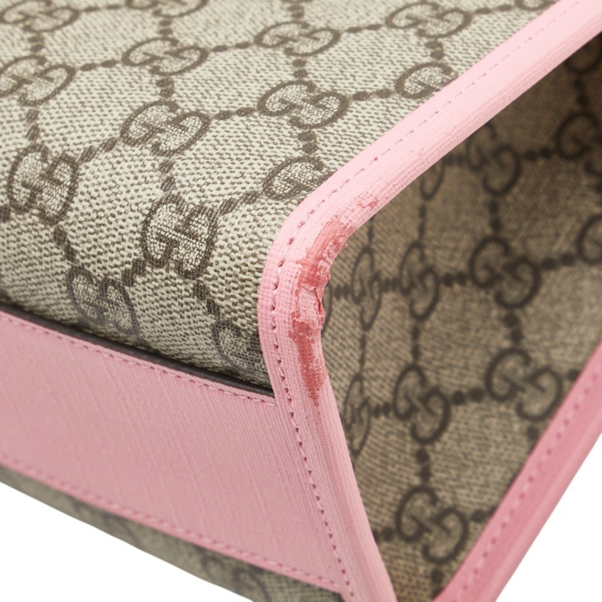 Gucci Beige Multi-Color Pink Pvc Leather Handbag Tote Bag (Pre-Owned)