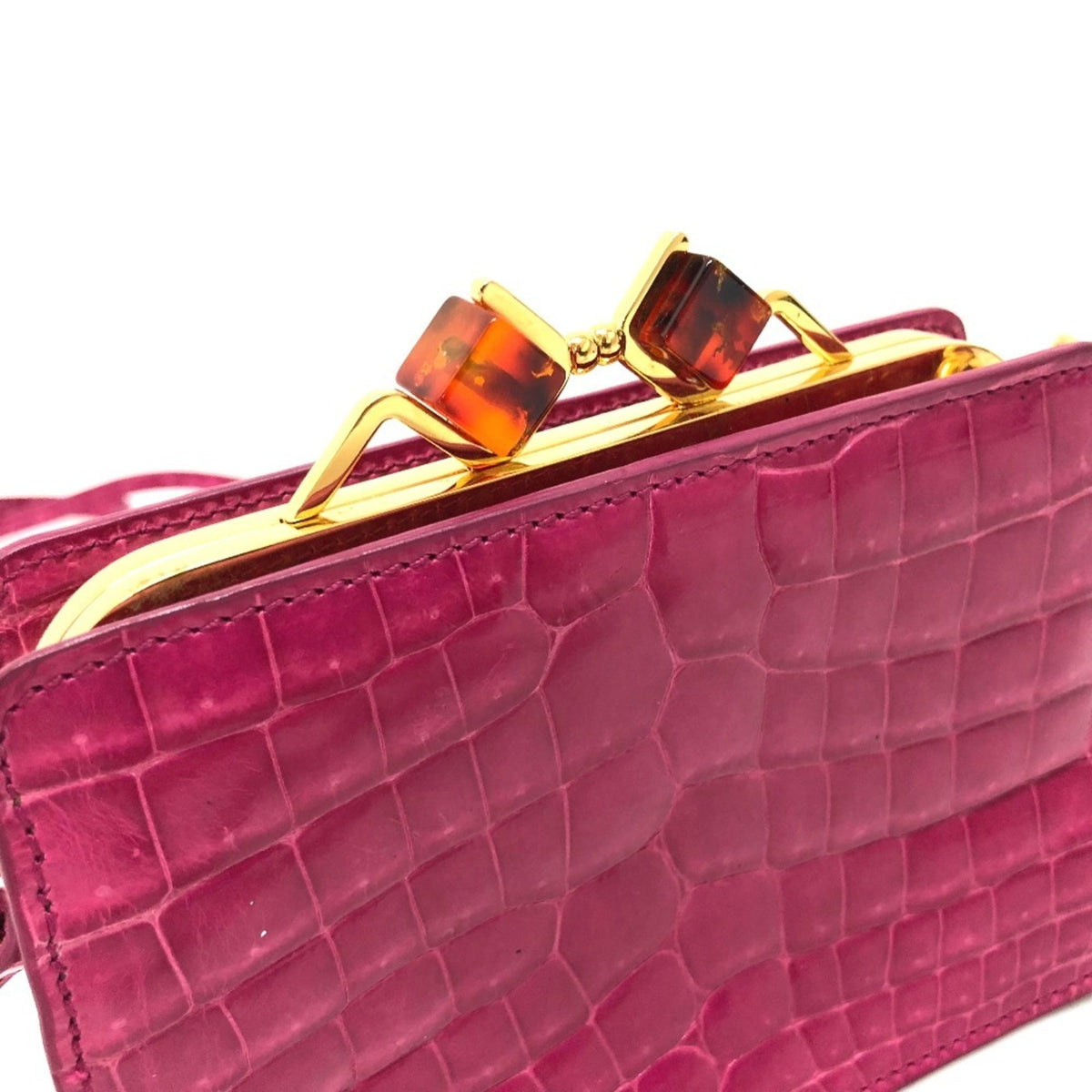 Miu Miu Pink Leather Pochette Shoulder Bag (Pre-Owned)