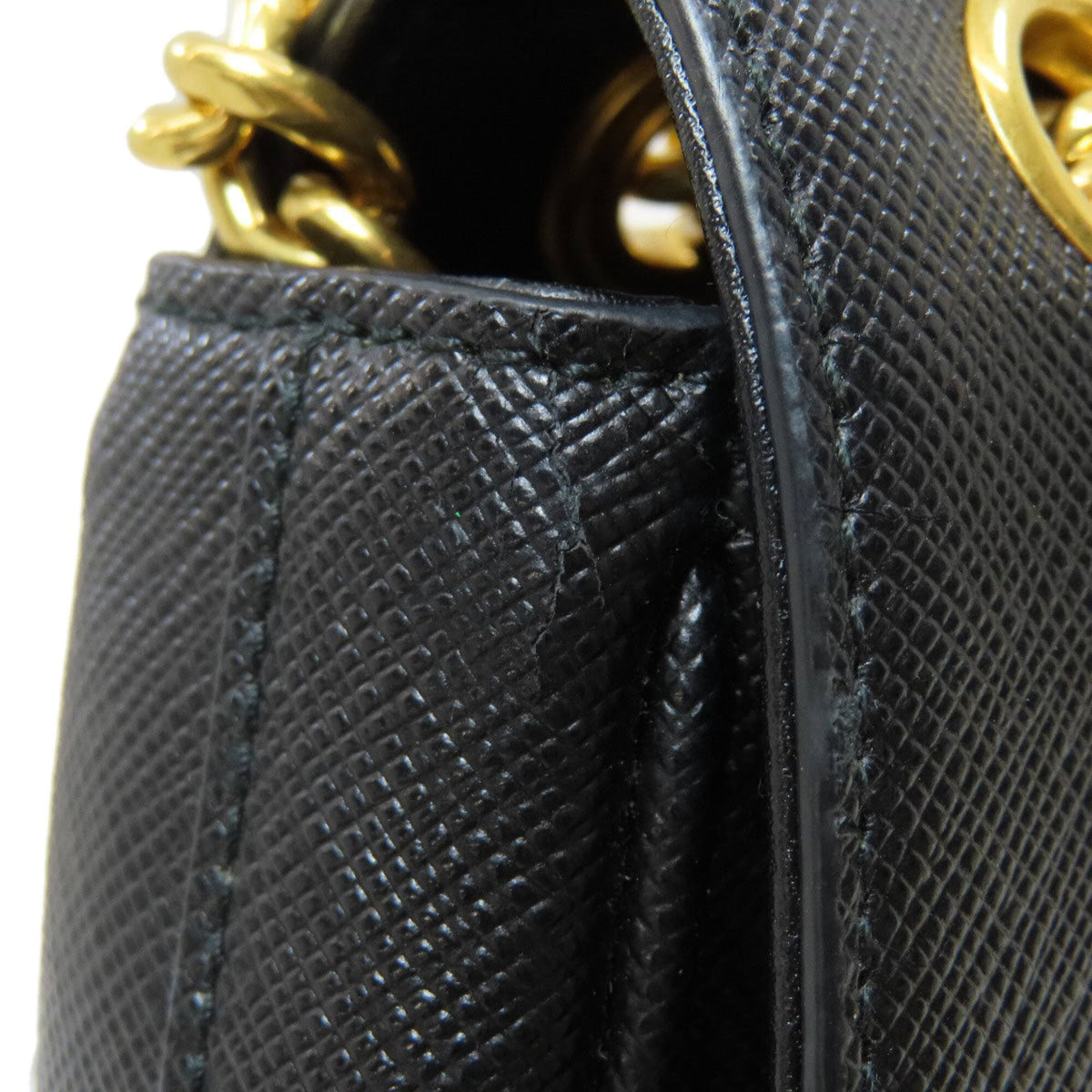 Prada Saffiano Black Saffiano Shoulder Bag (Pre-Owned)