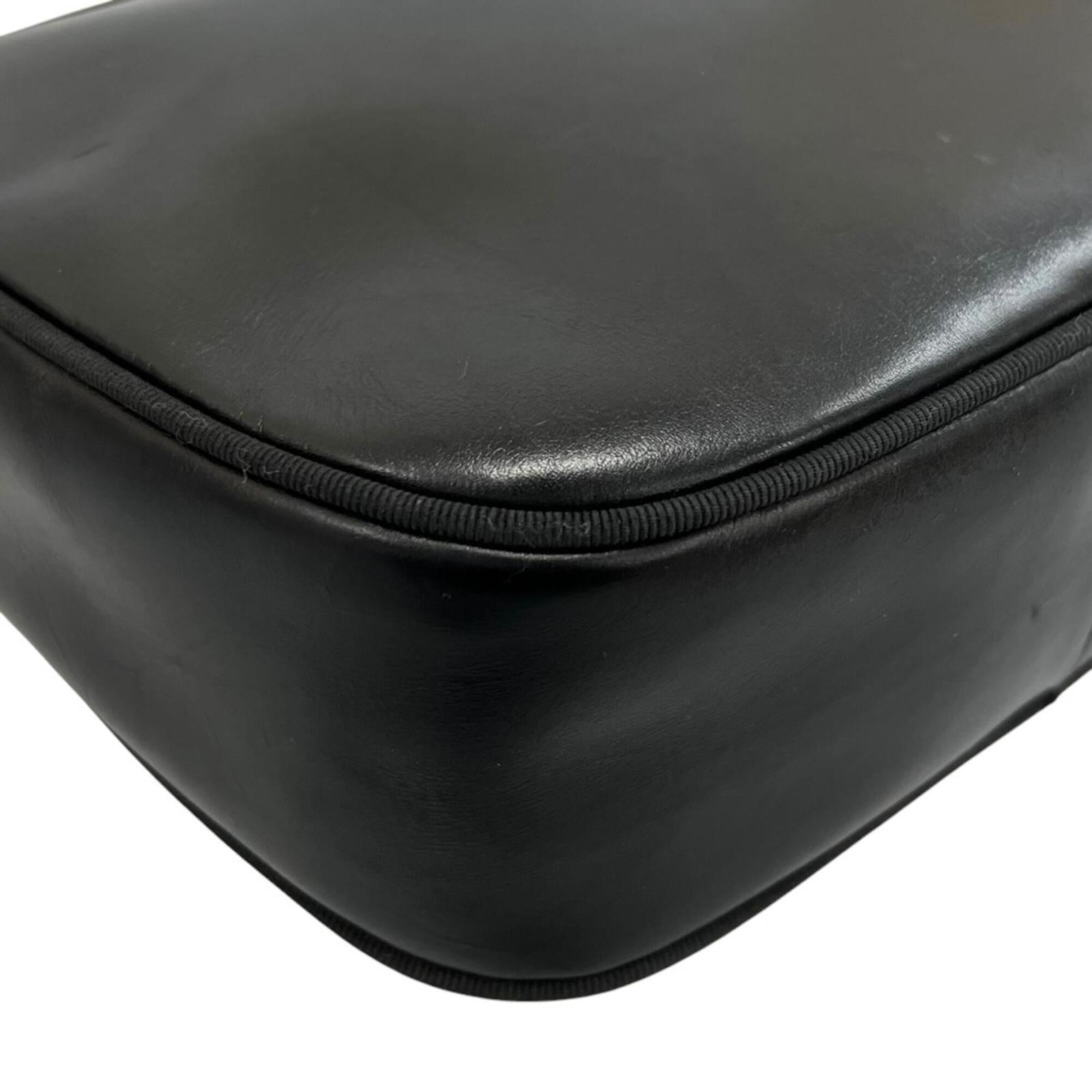 Salvatore Ferragamo Black Leather Shoulder Bag (Pre-Owned)