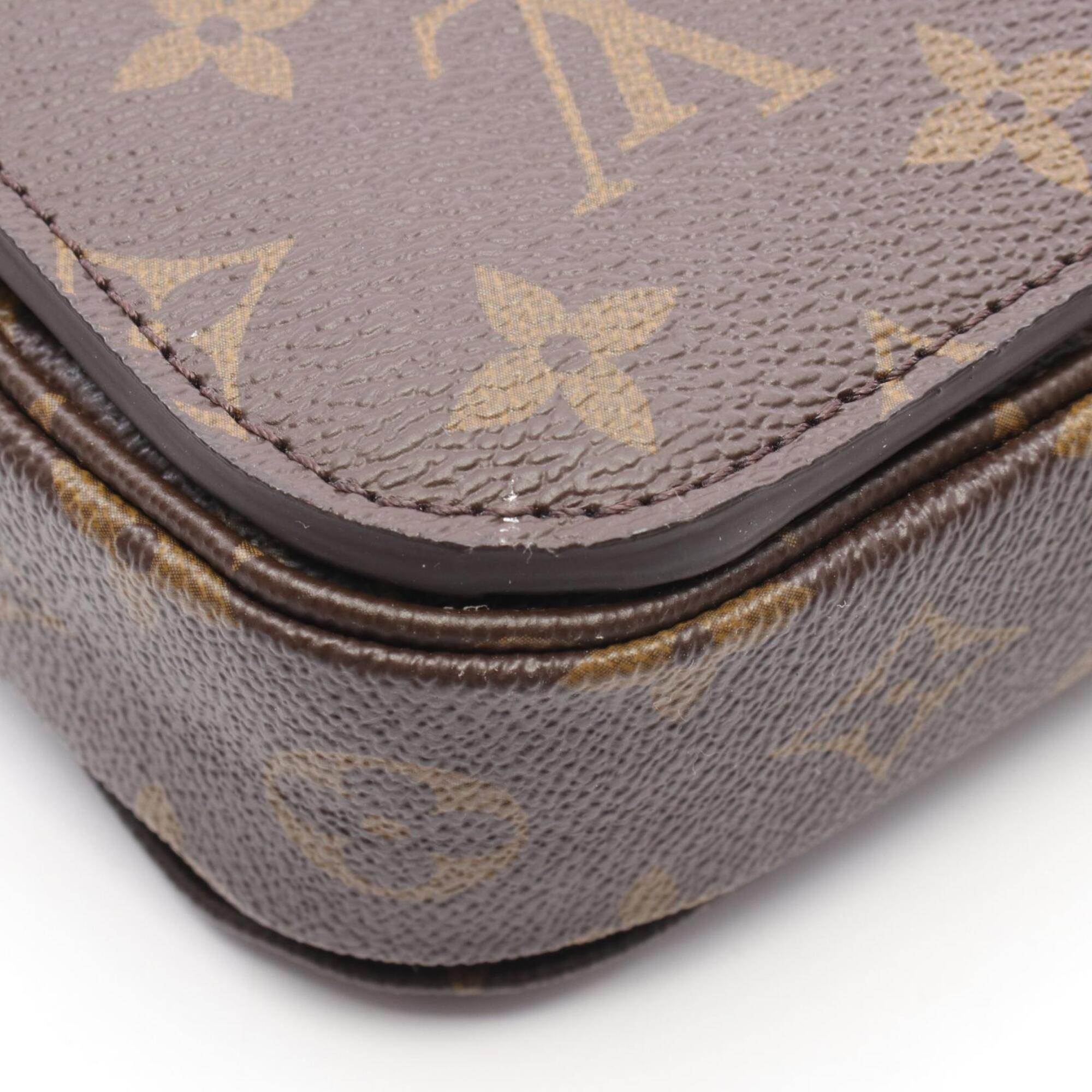 Louis Vuitton Brown Monogram Coated Canvas Leather Handbag Pochette (Pre-Owned)