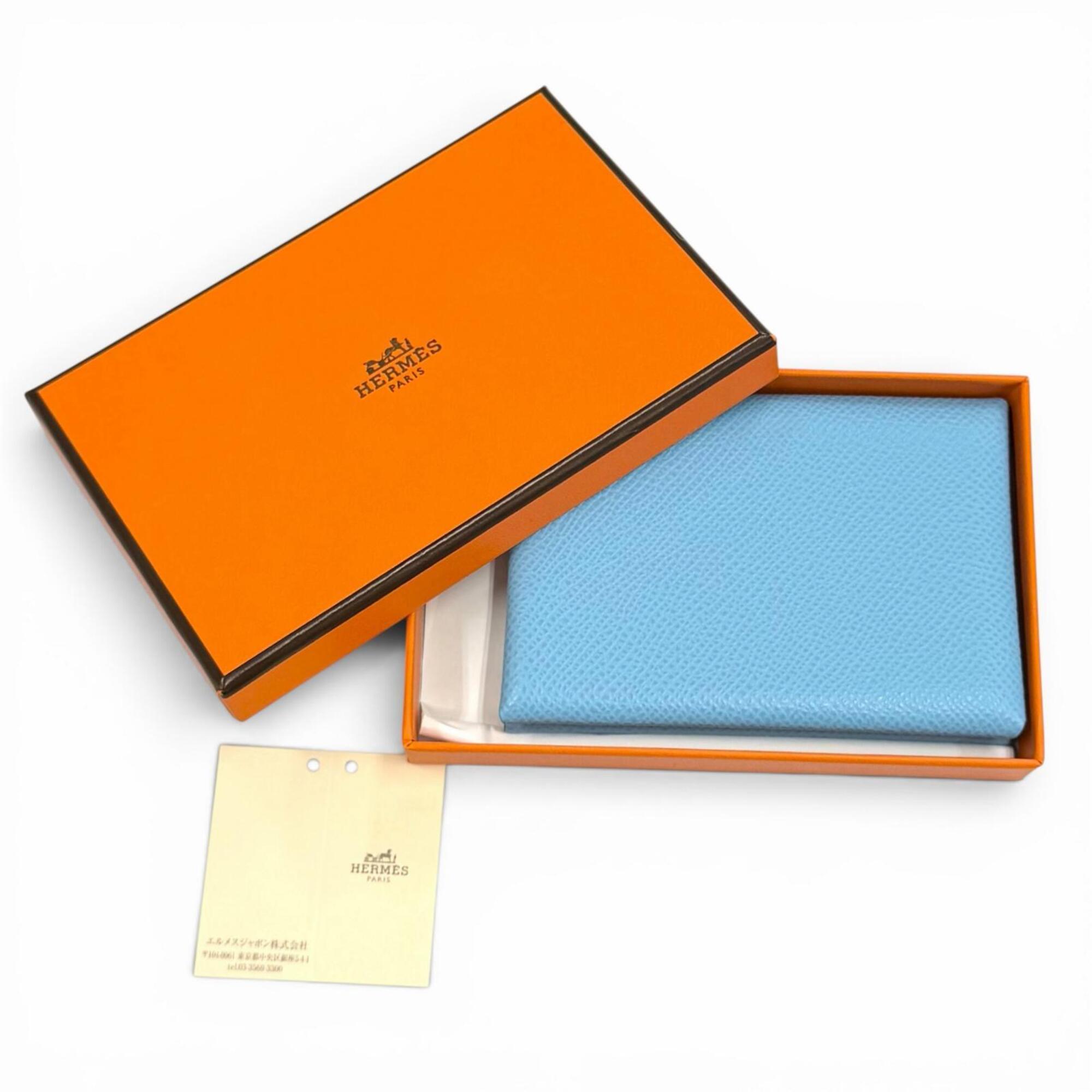 Hermes Celeste Epsom Leather Wallet (Bi-Fold) (Pre-Owned)