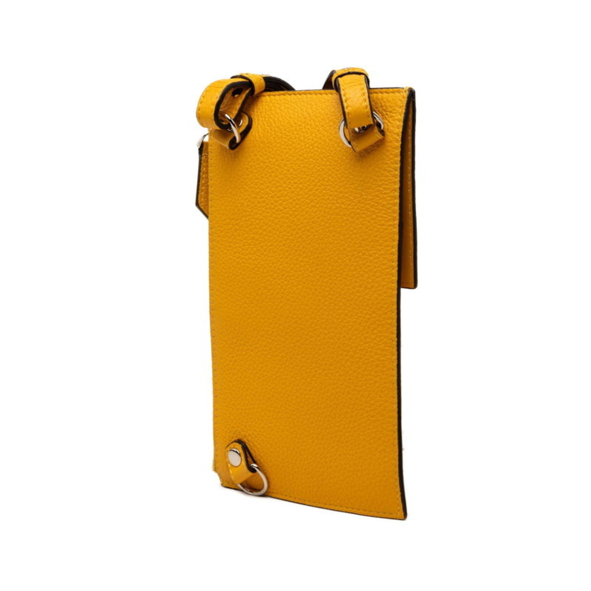 Fendi Yellow Leather Pochette Shoulder Bag (Pre-Owned)