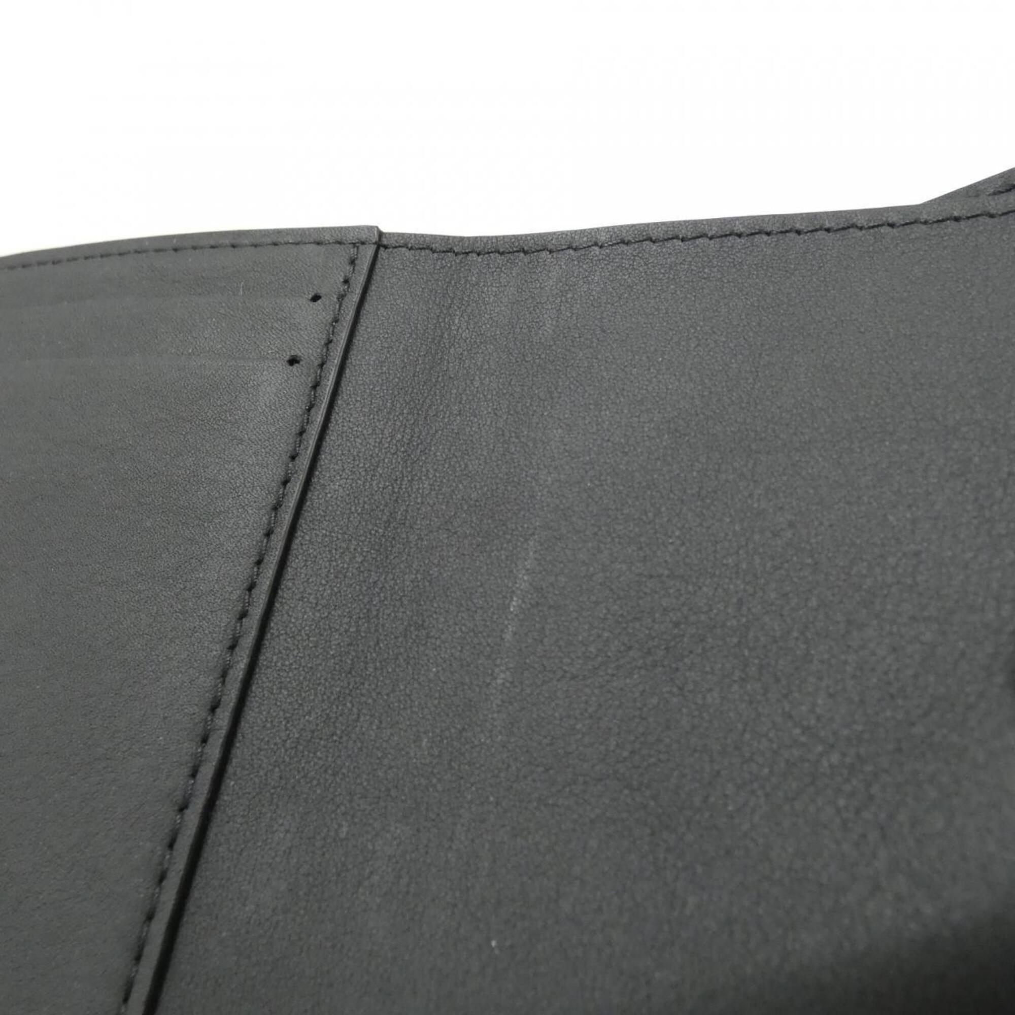 Louis Vuitton Monogram Shadow Black Leather Wallet (Tri-Fold) (Pre-Owned)