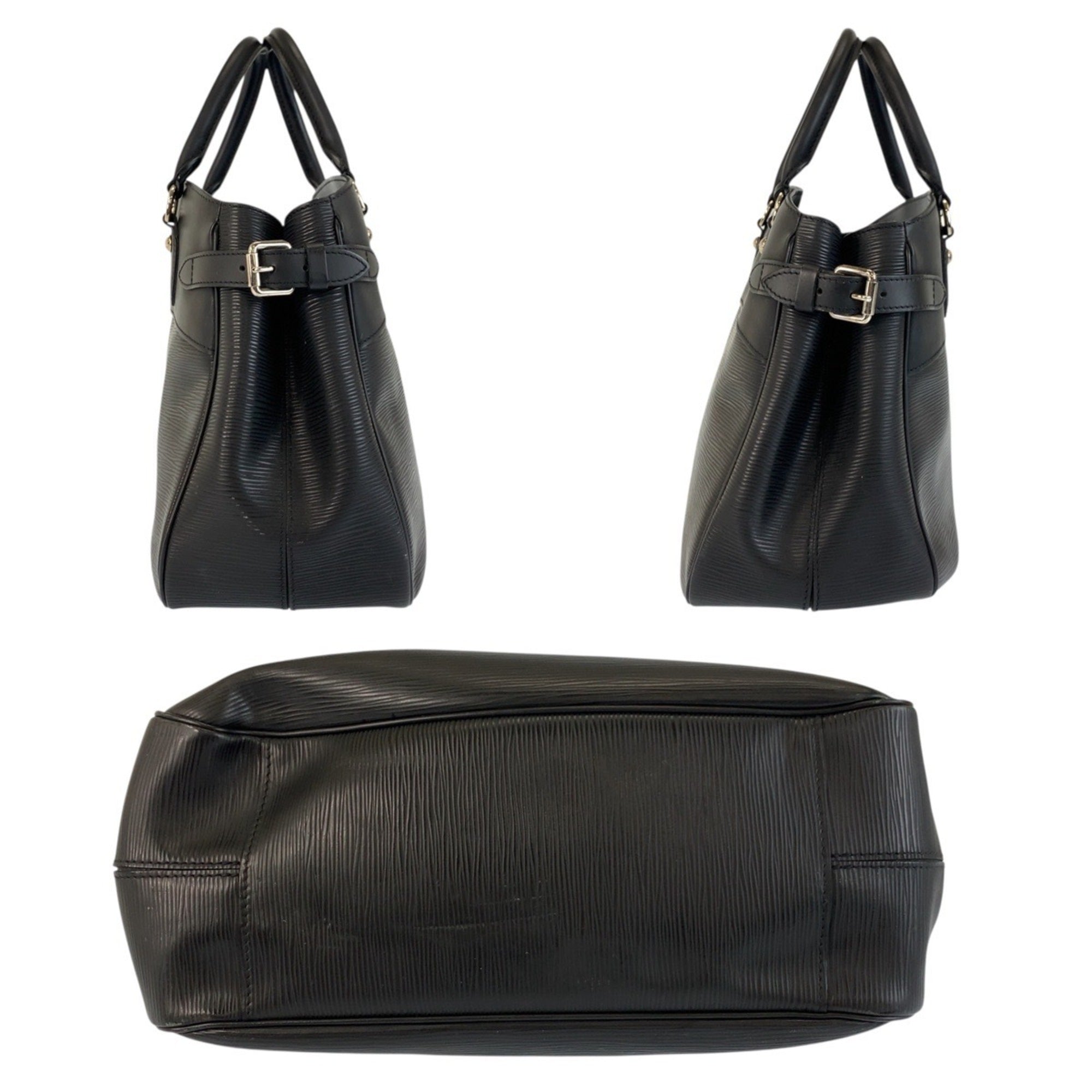 Louis Vuitton Black Noir Leather Handbag Tote Bag (Pre-Owned)