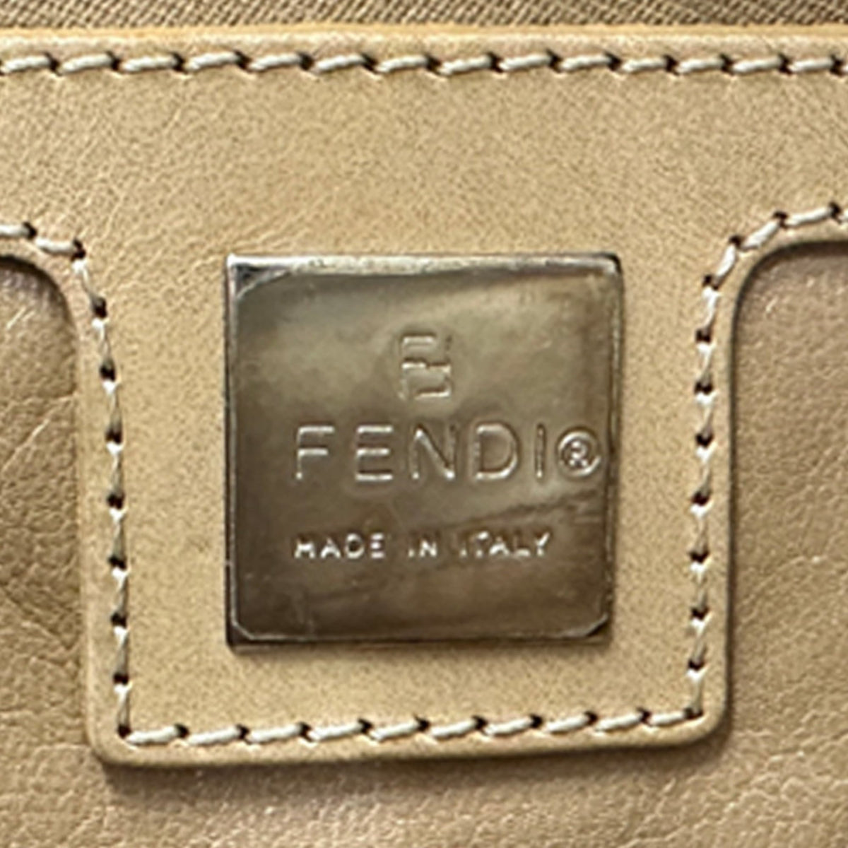 Fendi Beige Wool Handbag Shoulder Bag (Pre-Owned)