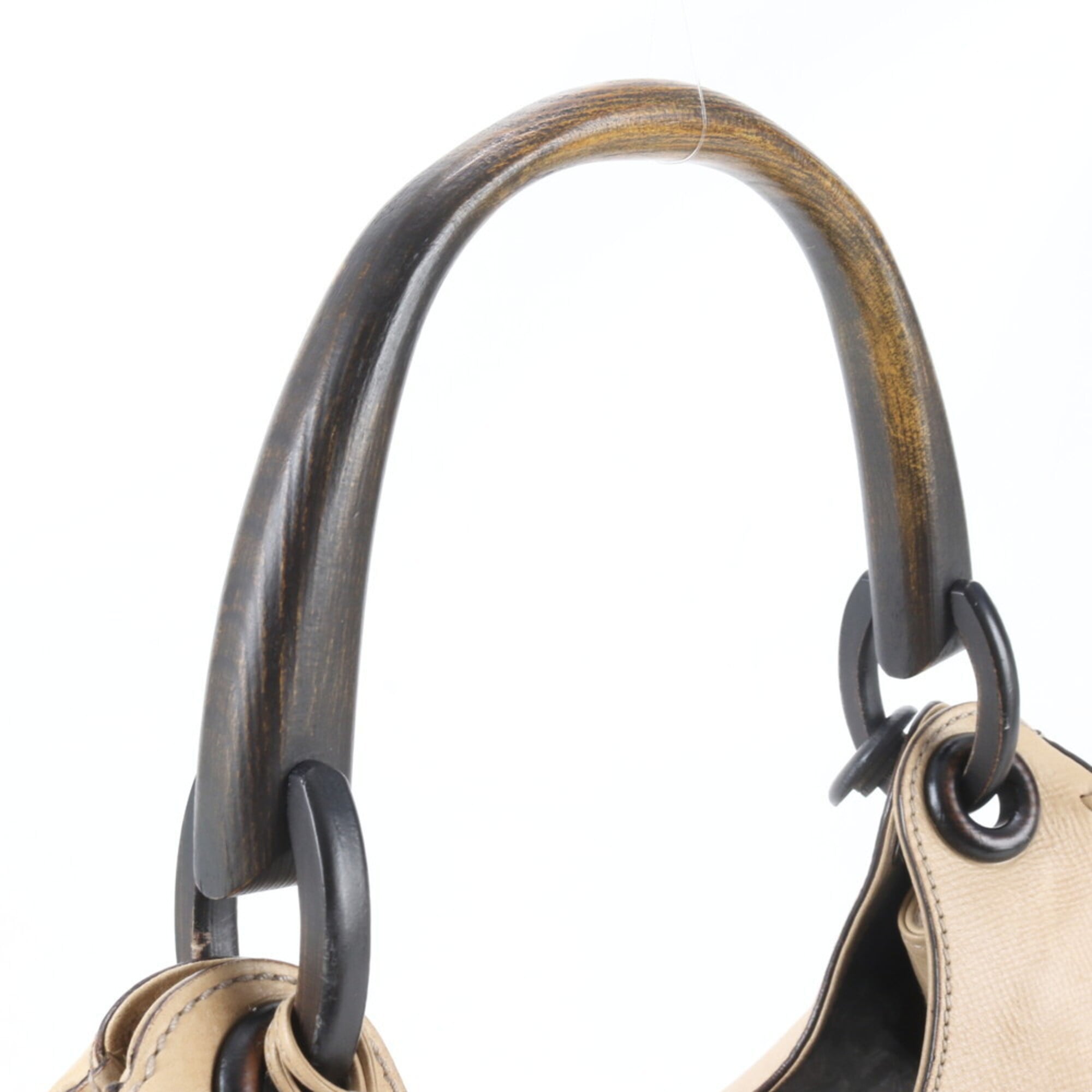 Gucci Beige Leather Handbag Shoulder Bag (Pre-Owned)
